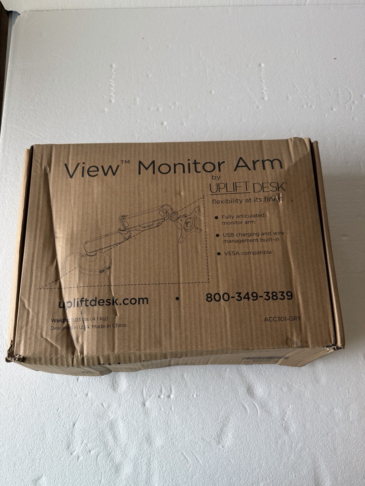 UPLIFT Desk View Monitor ARM  For Single Monitor ACC301 - Gray in original box