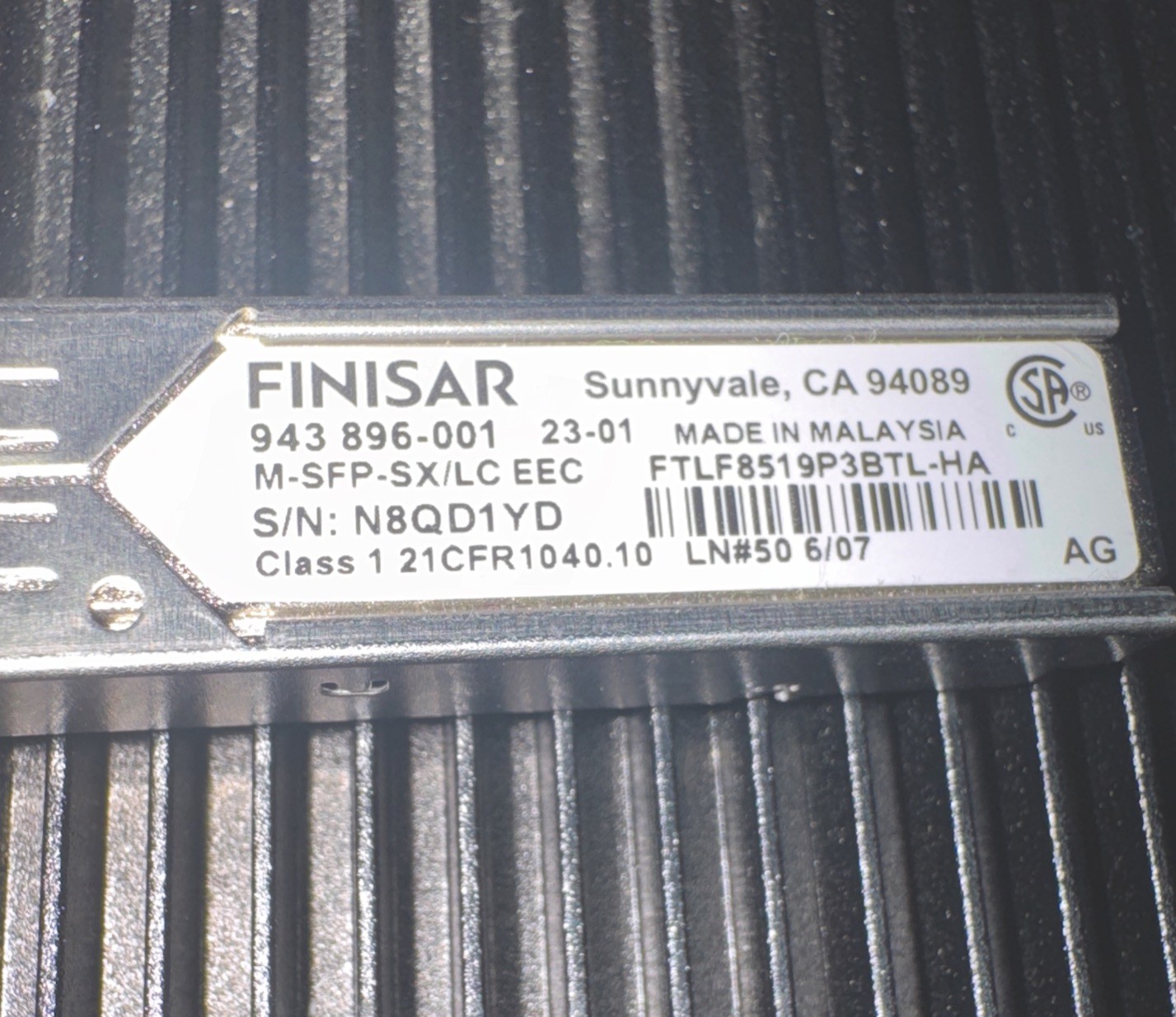 FINISAR 943 896-001 OPTICAL TRANCEIVER M-SFP-SX/LC