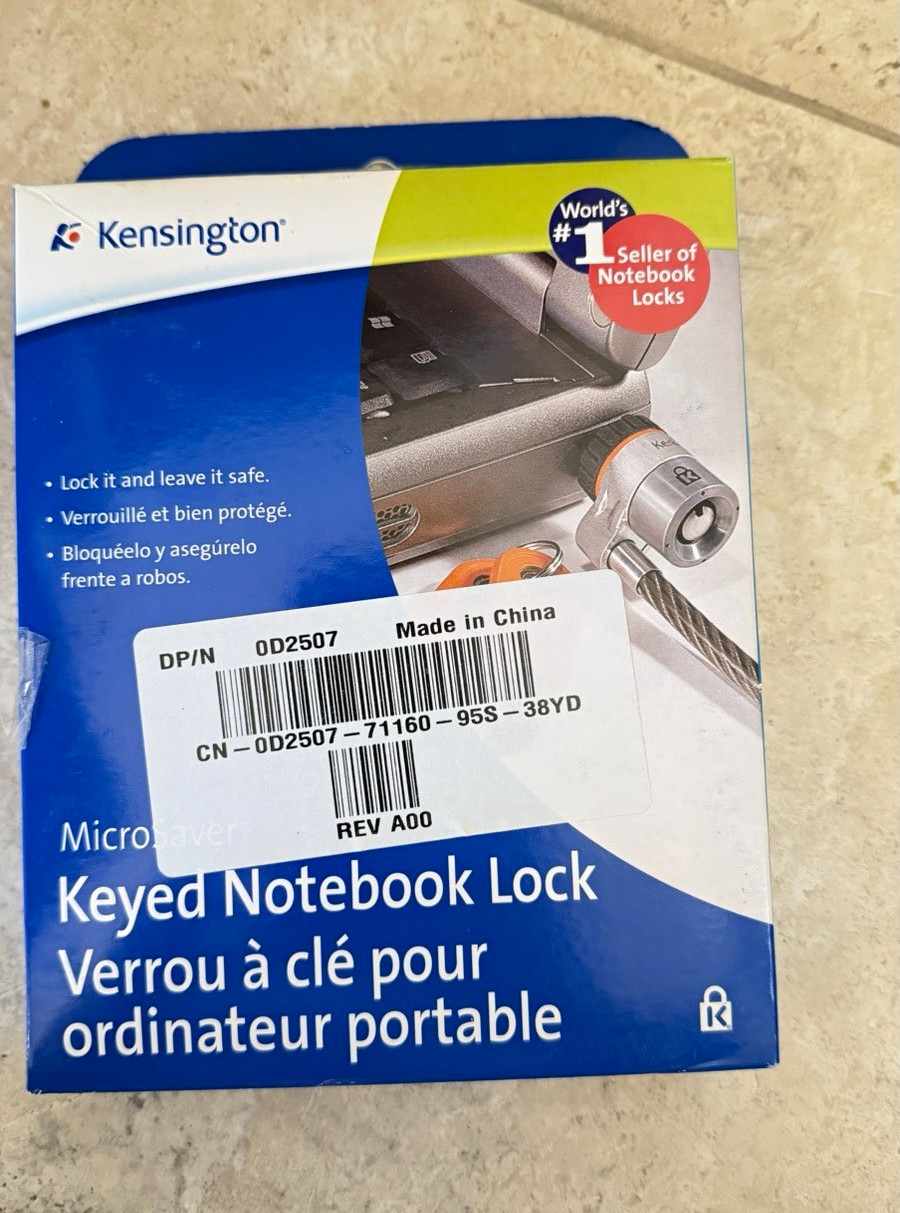 Kensington MicroSaver Keyed Notebook Lock Laptop Anti-Theft Key Lock