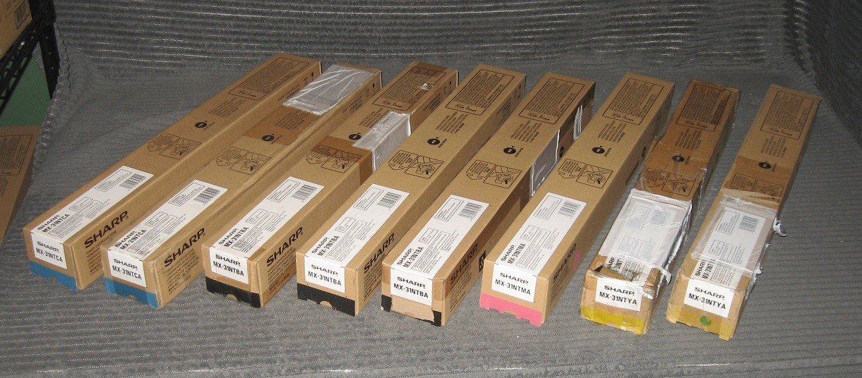 Sharp MX-31NT *LOT OF 8* BLACK CYAN MAGENTA YELLOW MX-2600N/MX-5001N NEW GENUINE