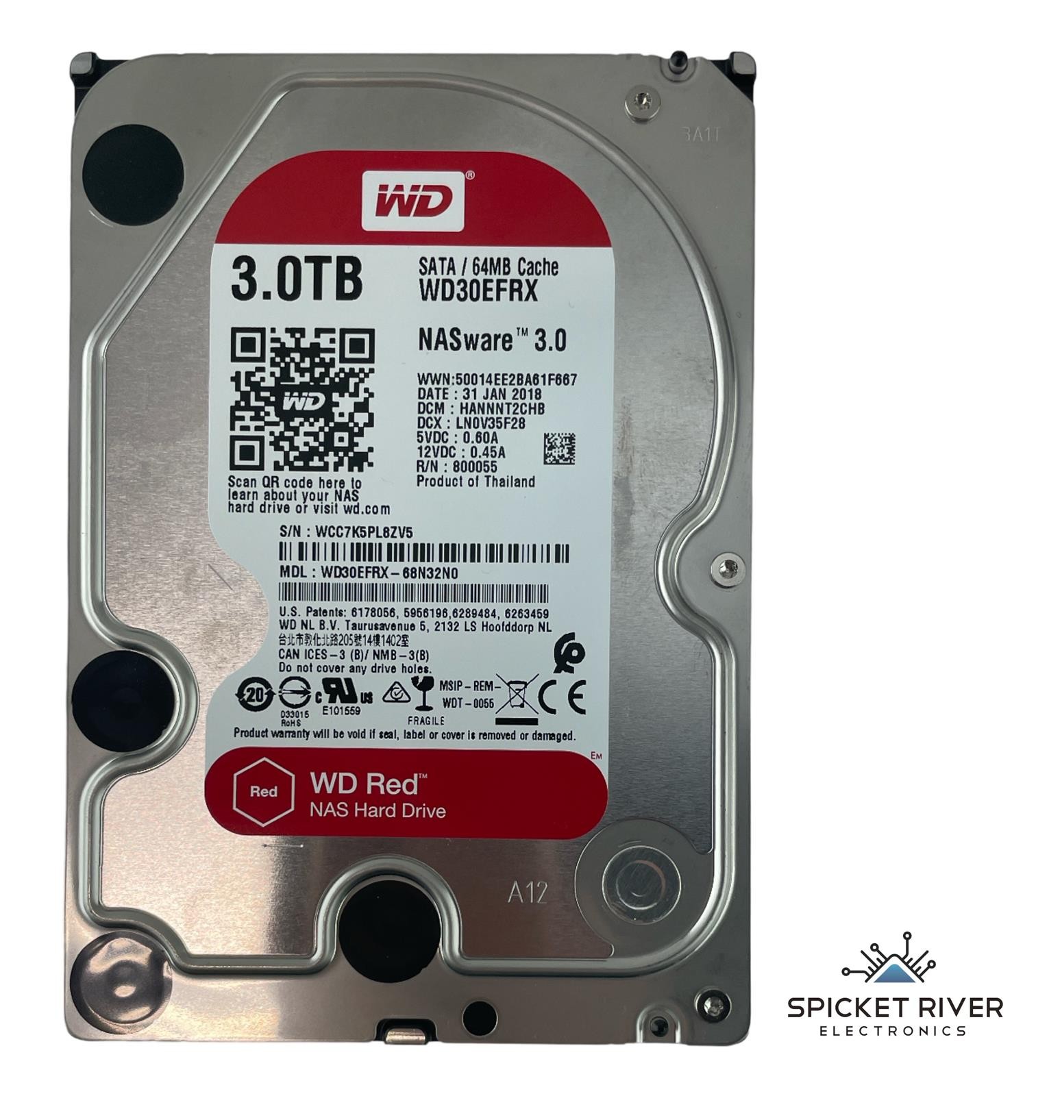 Western Digital WD Red WD30EFRX NASware 3.0 3.5" 3TB SATA 6.0Gbps 5400RPM HDD