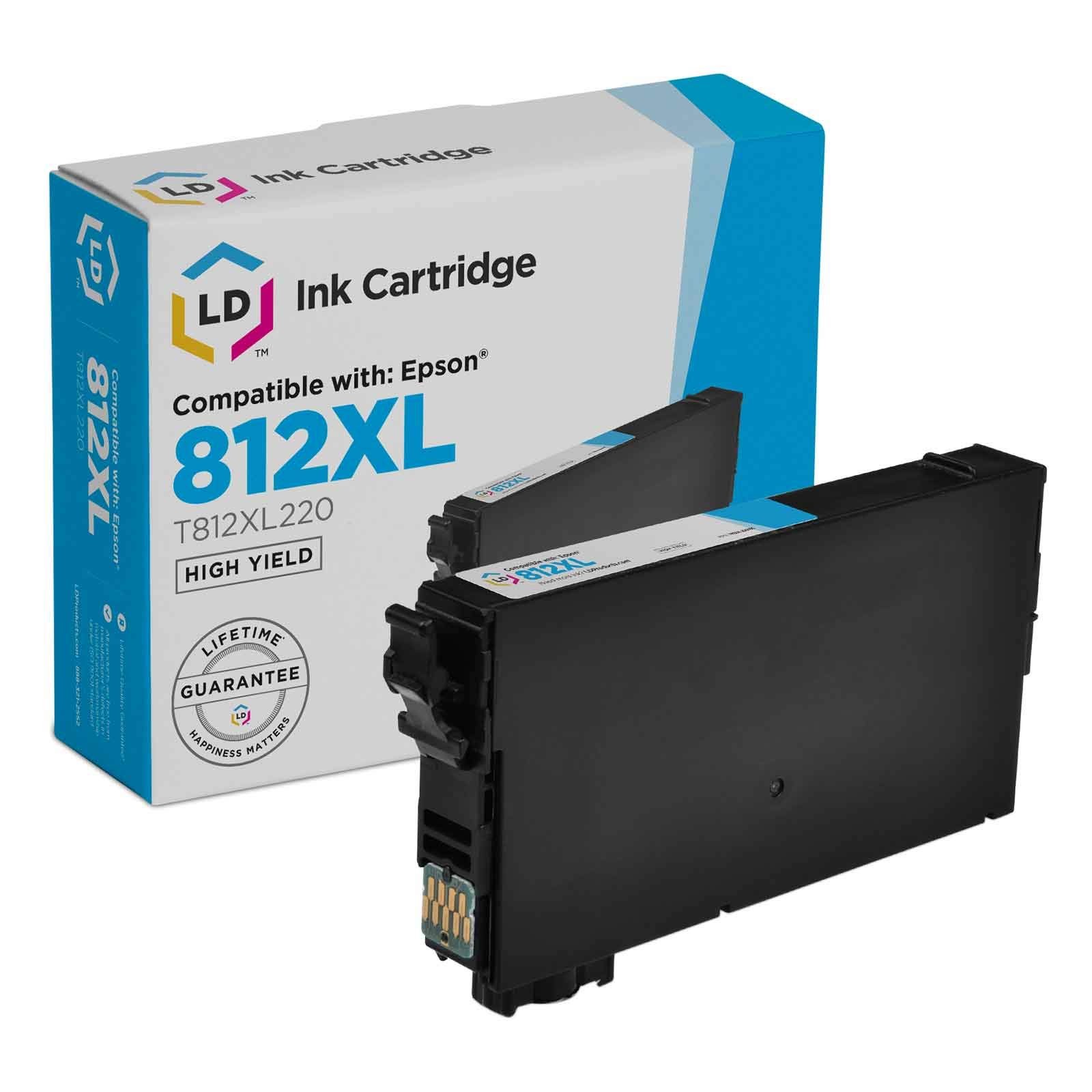 LD Ink Cartridge Replacement for Epson 812XL T812XL T812XL120 High Yield (Cyan)