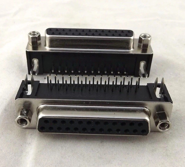 D-SUB DB25 Female 25Pin Right Angle PCB  Connector 2 Rows BULK LOT OF 25