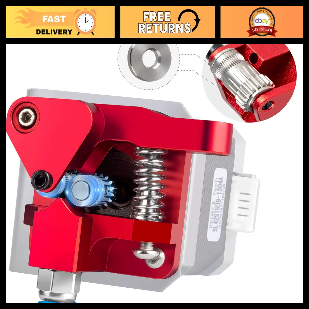 Single Pneumatic Fit MK8 Extruder Kit for 1.75mm Filament - 3D Printer Upgrade