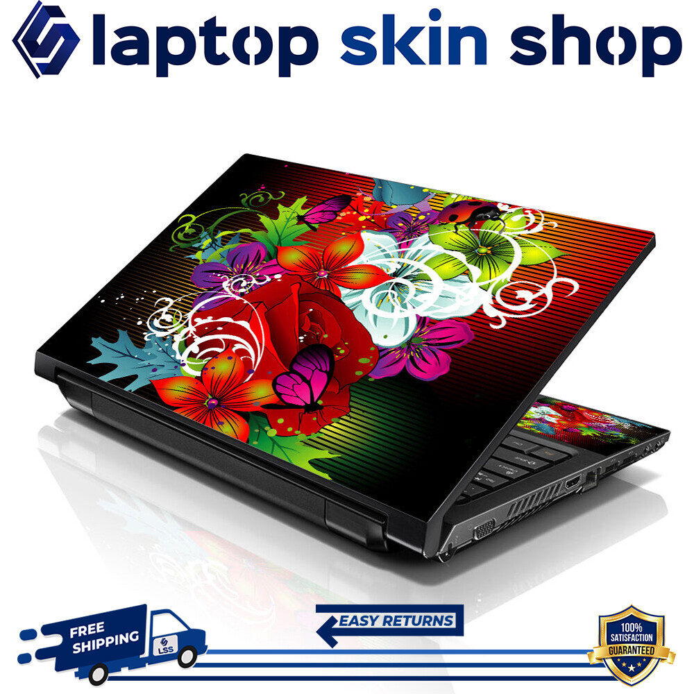 Laptop Skin Sticker Notebook Decal Colorful Floral for Dell Apple Asus 13"-16"