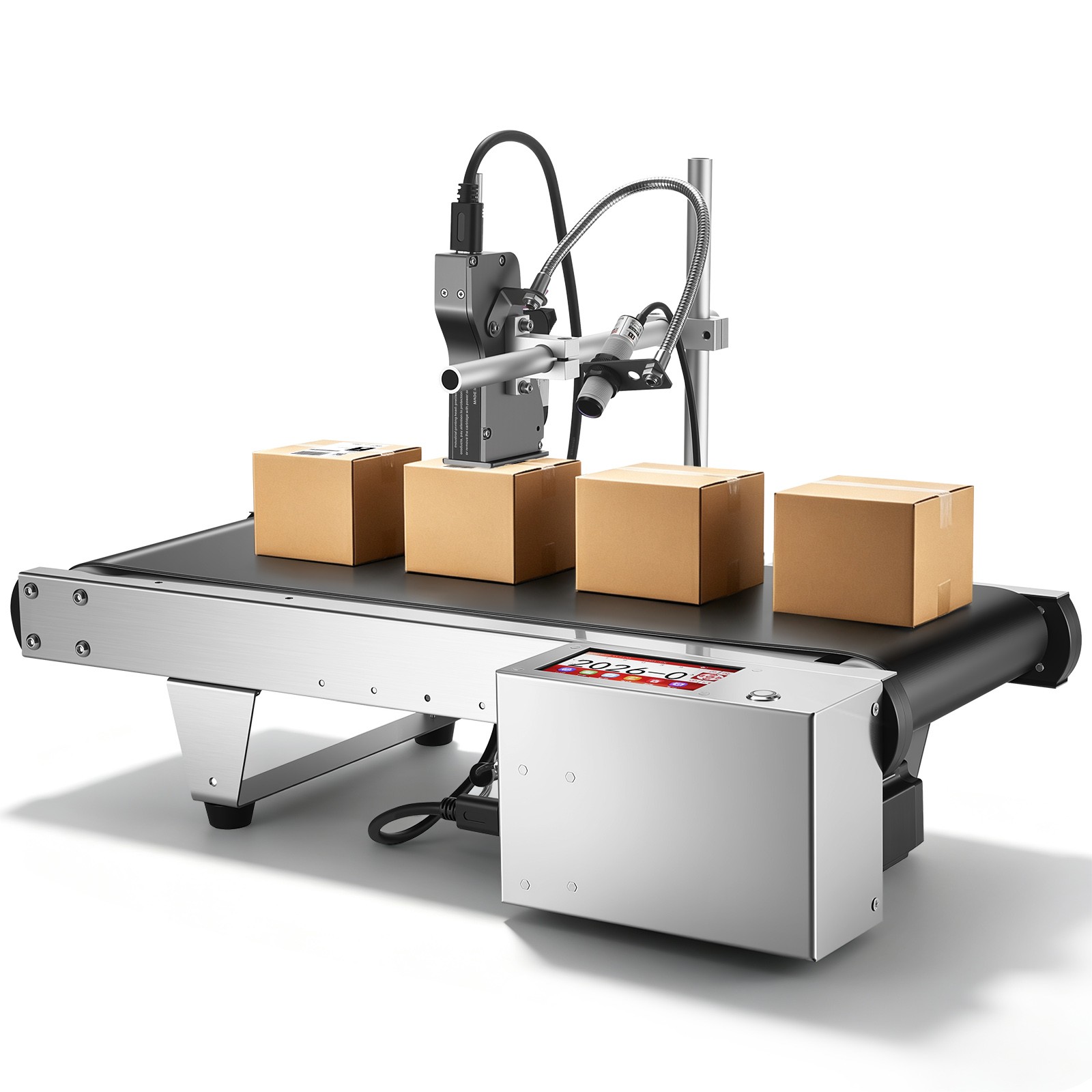 Table-top Conveyor Inkjet Printer, 2-12.7mm Auto Date Coder USB Multi-Language