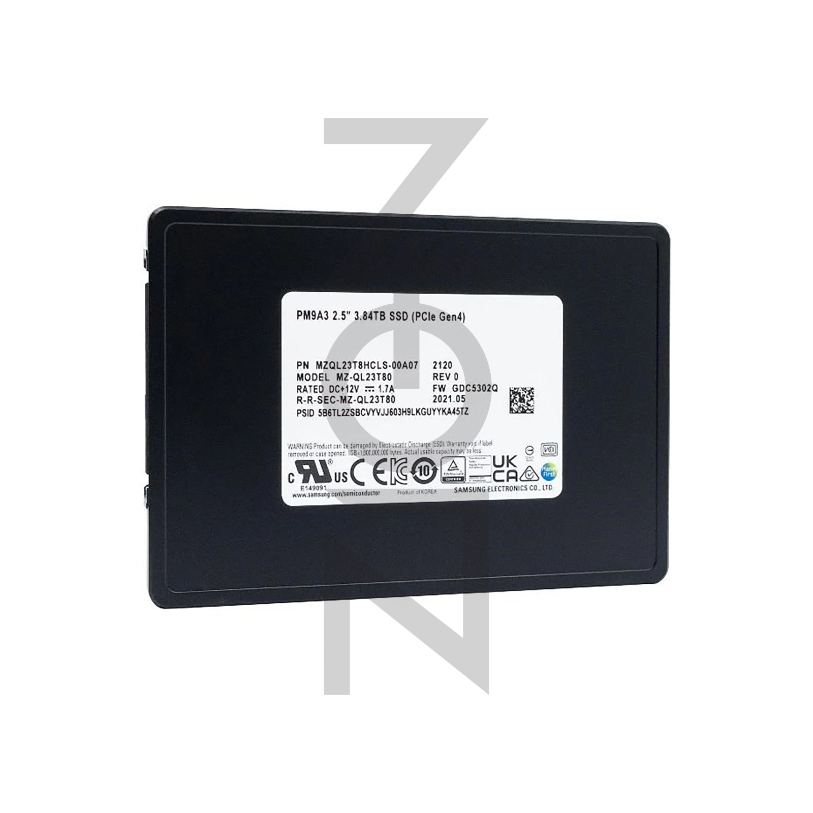 MZ-QL23T80 Samsung PM9A3 3.84TB PCIe Gen4x4 NVMe U.2 2.5 SSD MZQL23T8HCLS