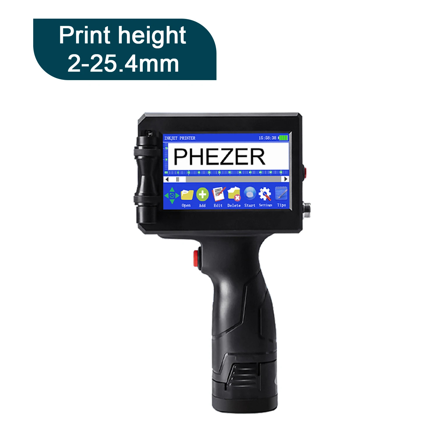 P15 12.7mm/25.4mm 28 Languages Label Printer QR Bar Batch Code Date Number Logo 