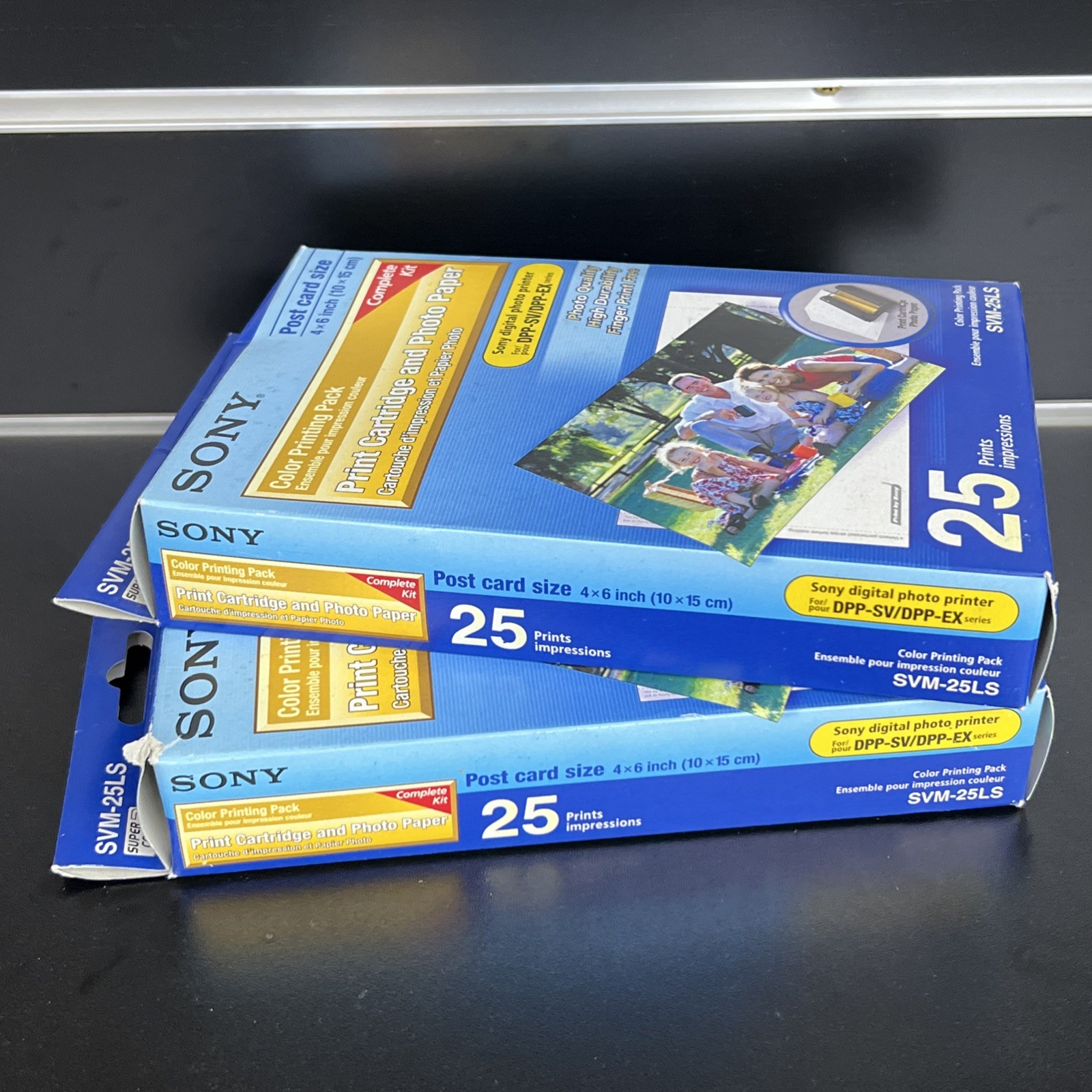 (2) Sony SVM-25LS PHOTO PAPER 25  Prints 4"x 6" Postcard Size Color Printing