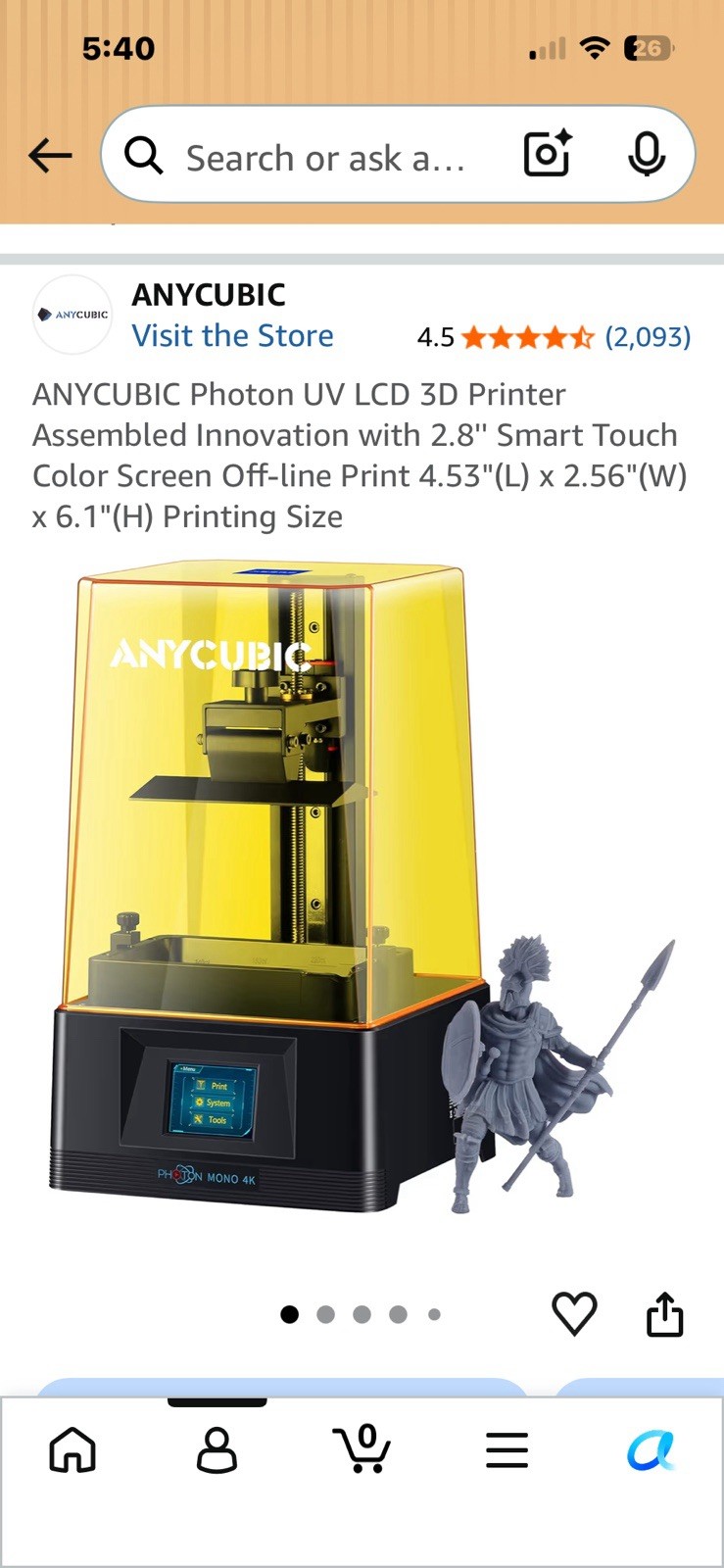 Anycubic Photon UV LCD 3D Printer