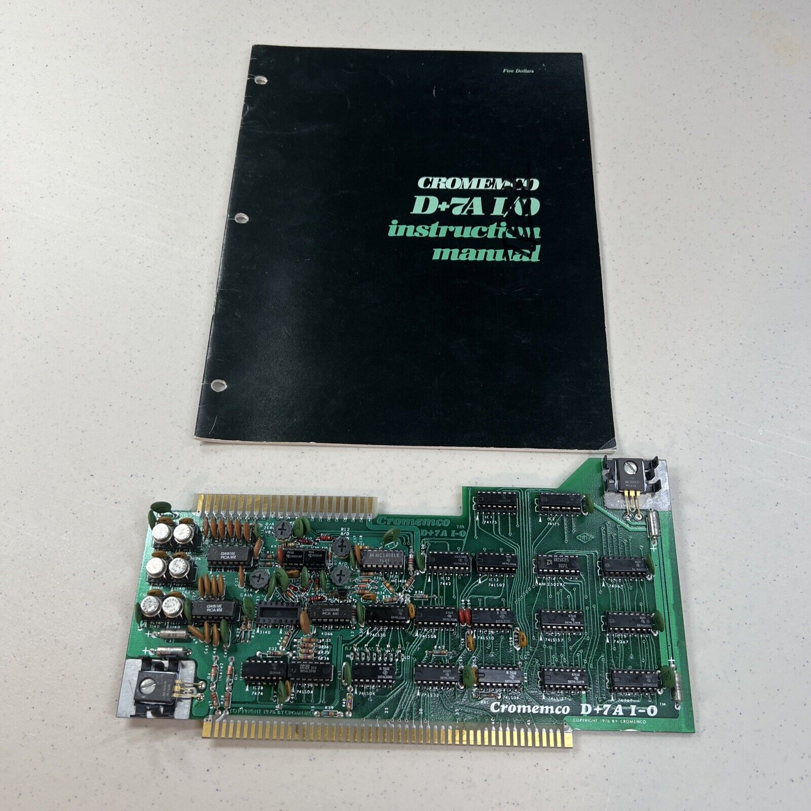 Rare Mint 1976 Cromemco S-100 D+7A Analog / Digital Board +VGC 1st Ed Manual