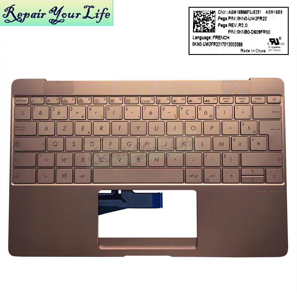 FR French backlit keyboard with palmrest Asus ZenBook 3 UX390 UX390UA UAK gold
