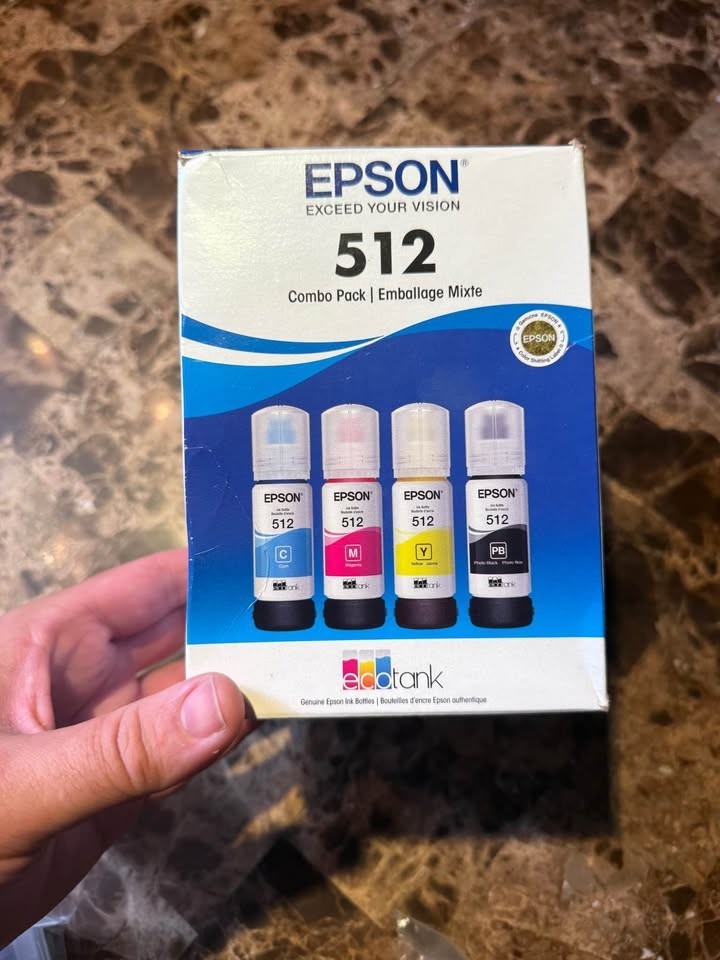 Genuine Epson 512 T512520-S Ink Bottle 4-Pack Open Box ET-7700 ET-7750