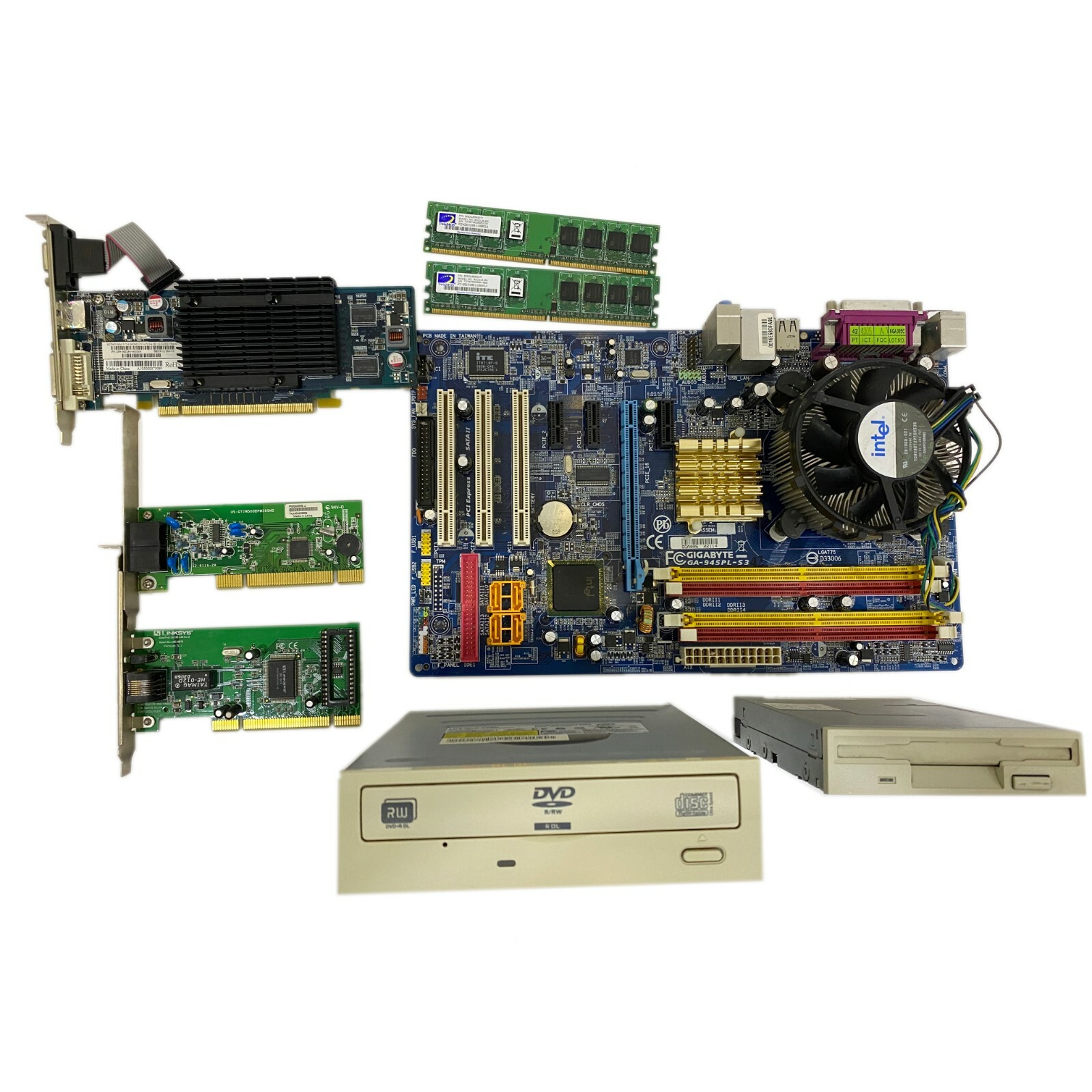 Gigabyte Motherboard Socket ATX DVD/CD Writer Drive Floppy Disk Server Intel AMD
