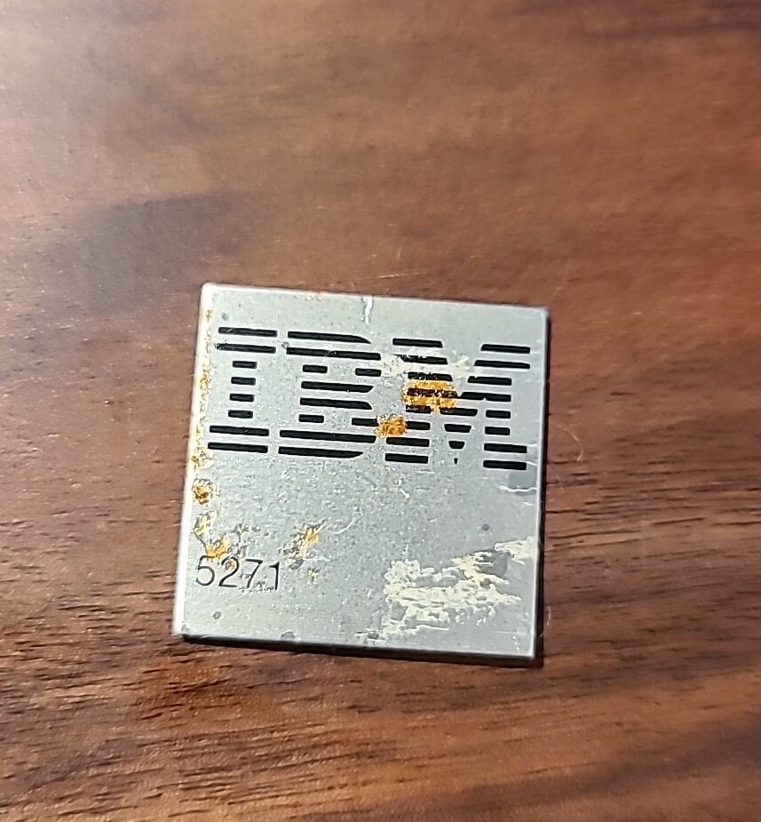 IBM 5271 vintage metal badge -GENUINE computer case badge
