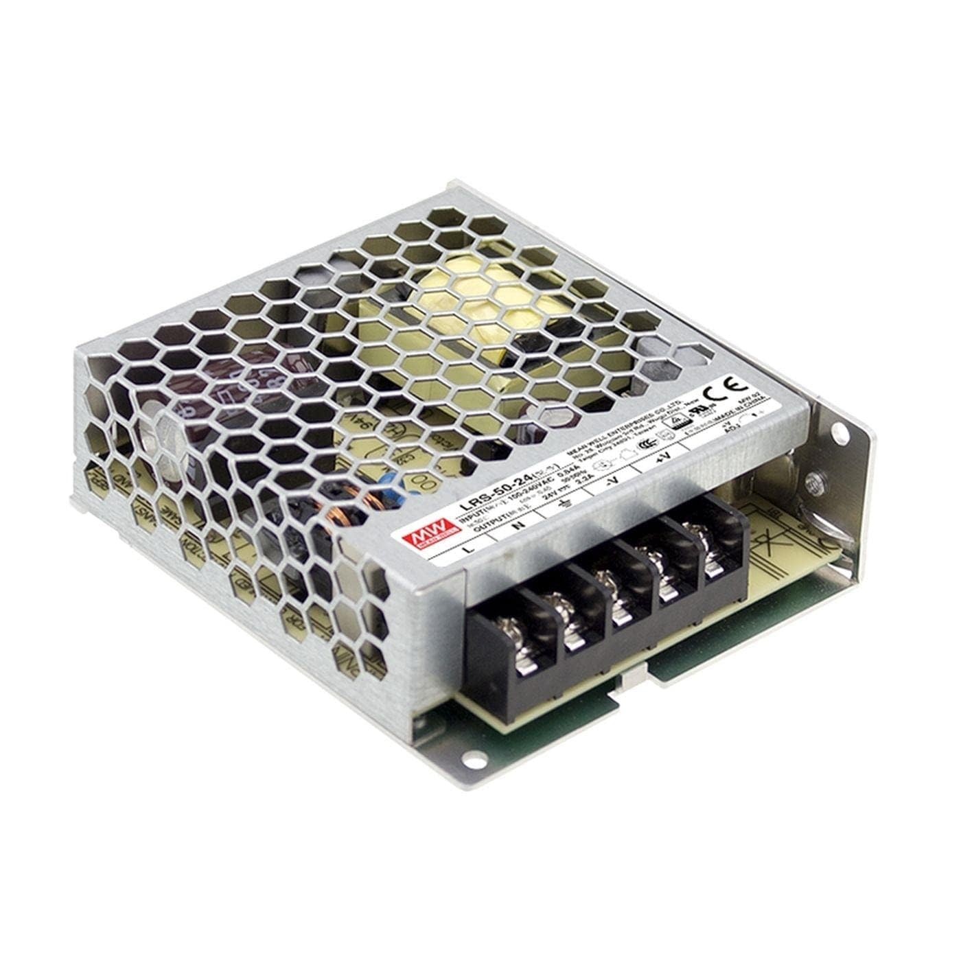 Mean Well LRS5024 Switching Power Supply, Single Output, 24V, 2.2A, 52.8W, 3....