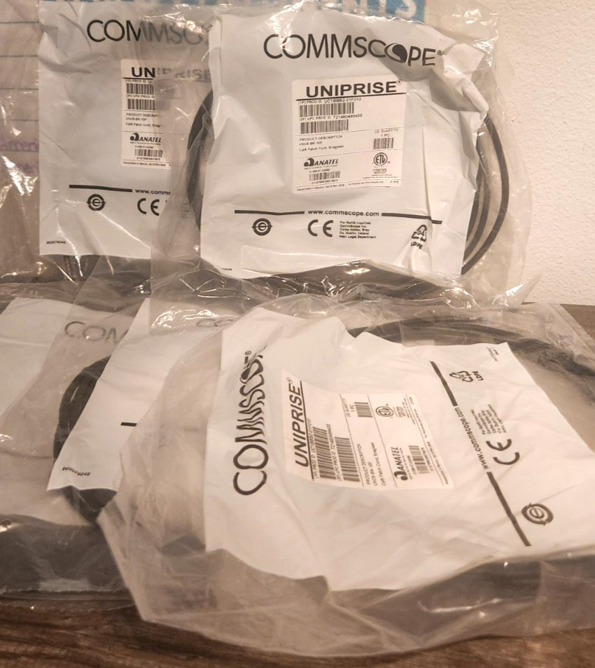 Qty. 45 Commscope Uniprise UC1BBB2-01F010 Cat6 Patch Cord UNC6-BK-10F Black 10ft