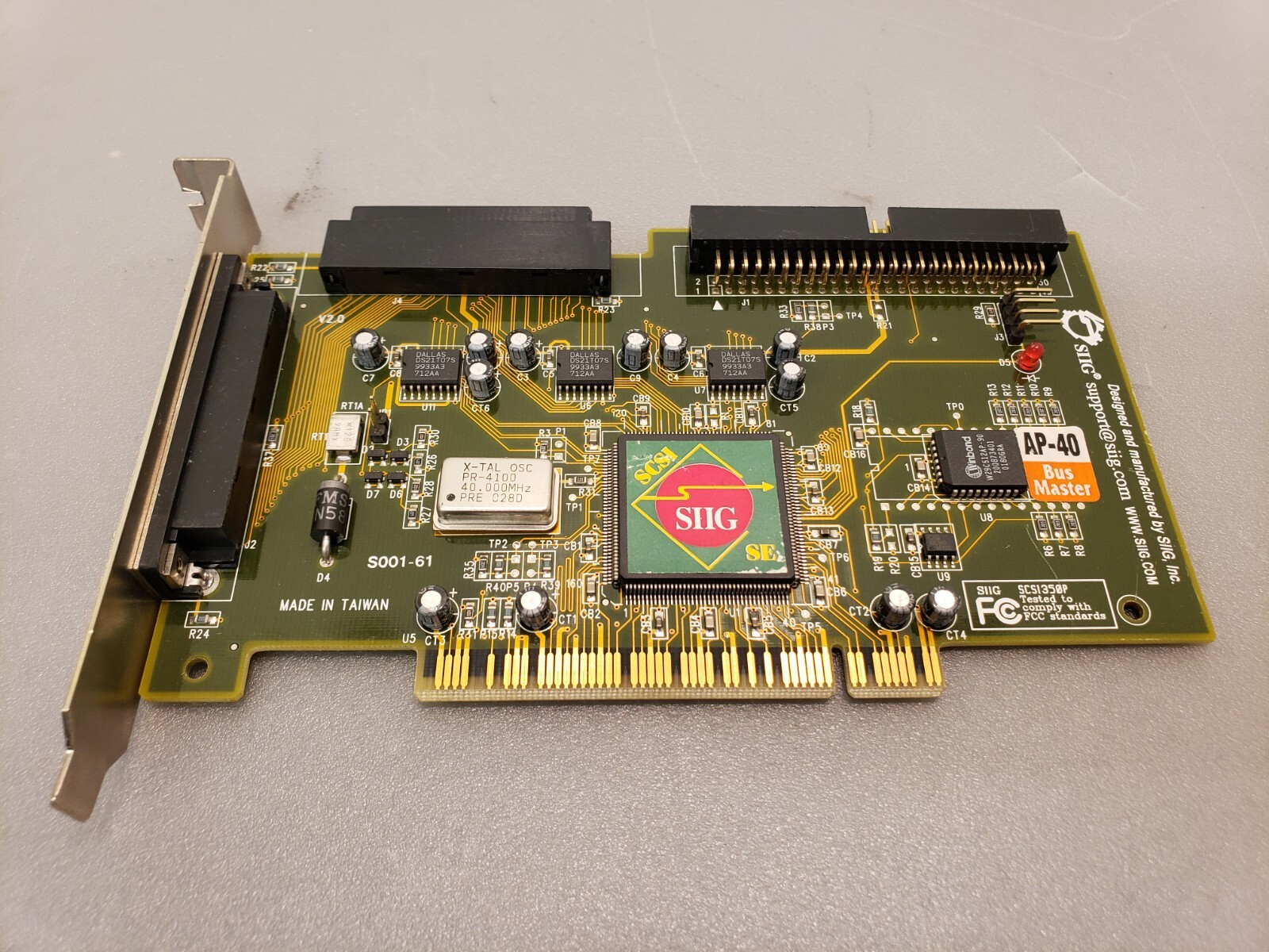 SIIG SC-PS4012 SCSI350P Bus Master PCI SCSI SE Controller Card Adapter *Tested