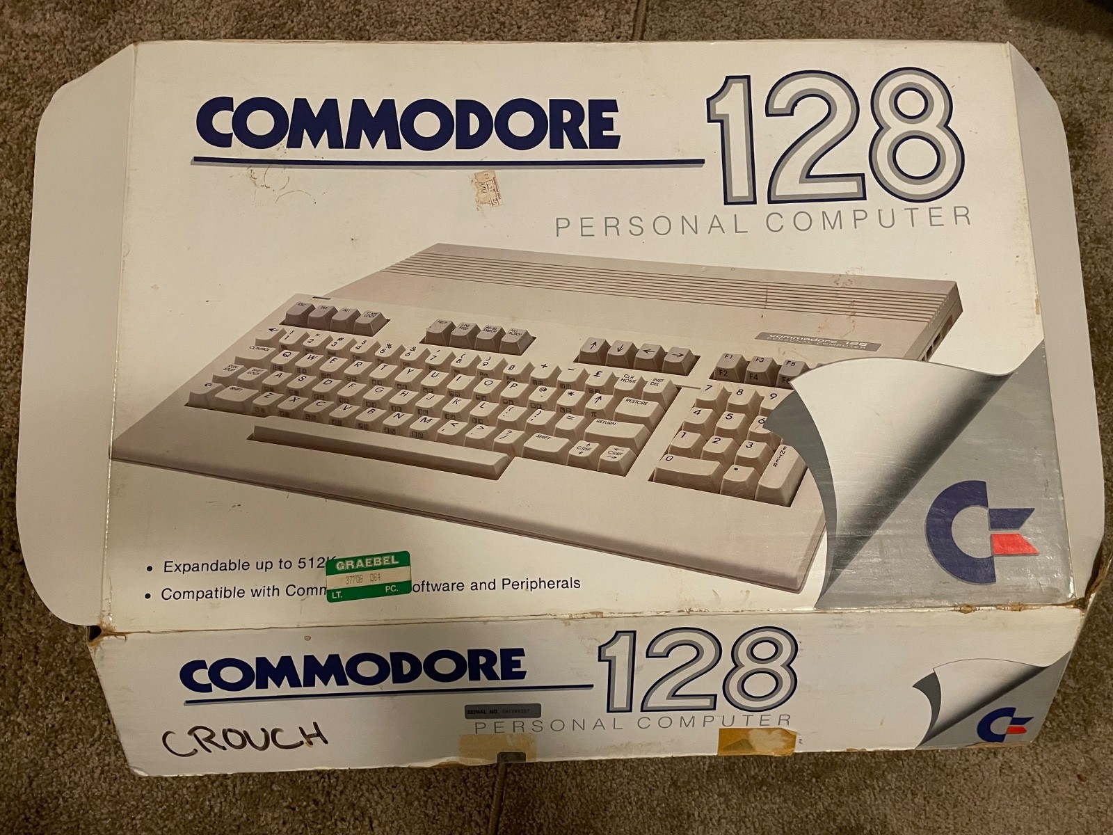 Vtg Commodore 128 Personal Computer Original Retail Box ONLY Cardboard Insert