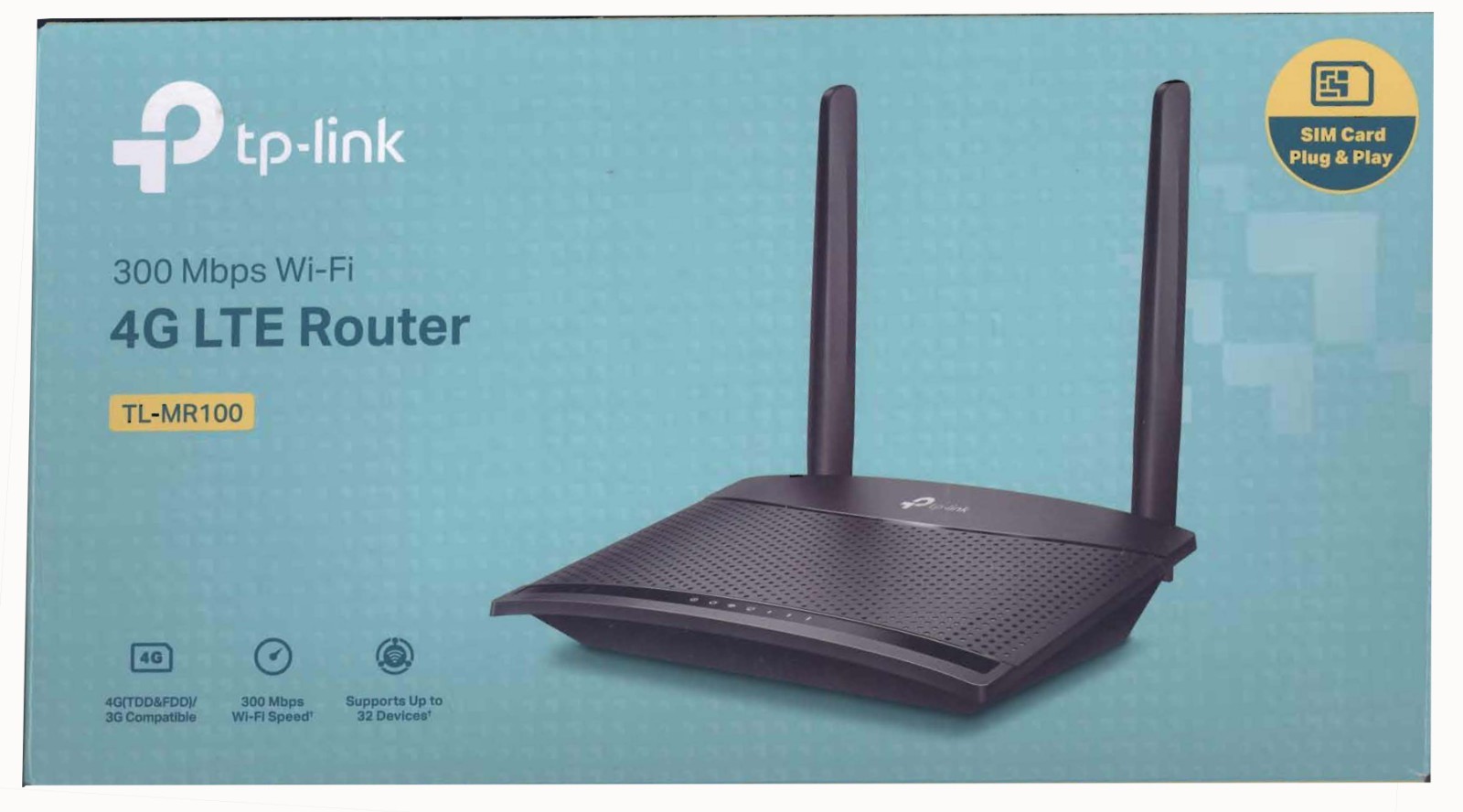 TP-LINK TL-MR100 4G LTE Router 300Mbps WI-FI / complete set / new with box