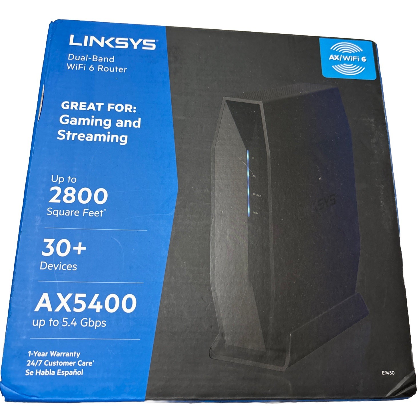 Linksys E9450 Wi-Fi 6 Dual-Band AX5400 Router - Black Excellent Condition