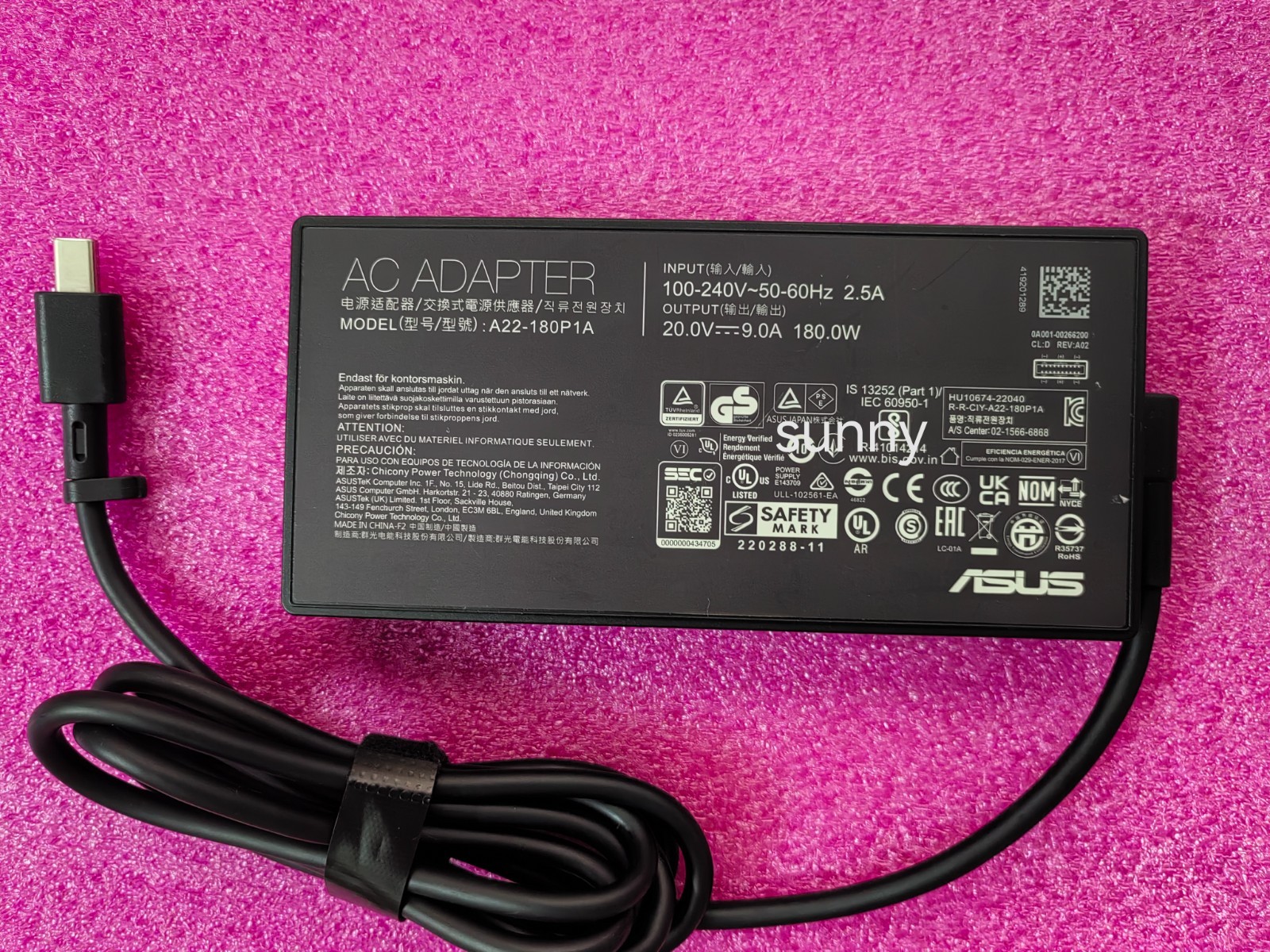For ASUS ROG Zephyrus G14(2024) GA403 GA403UU RTX4050 180W A22-180P1A 20V 9A OEM