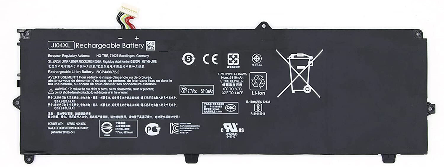 REPLACEMENT JI04XL 901247-855 BATTERY FOR HP ELITE X2 1012 G2 47WH HSTNN-UB7E