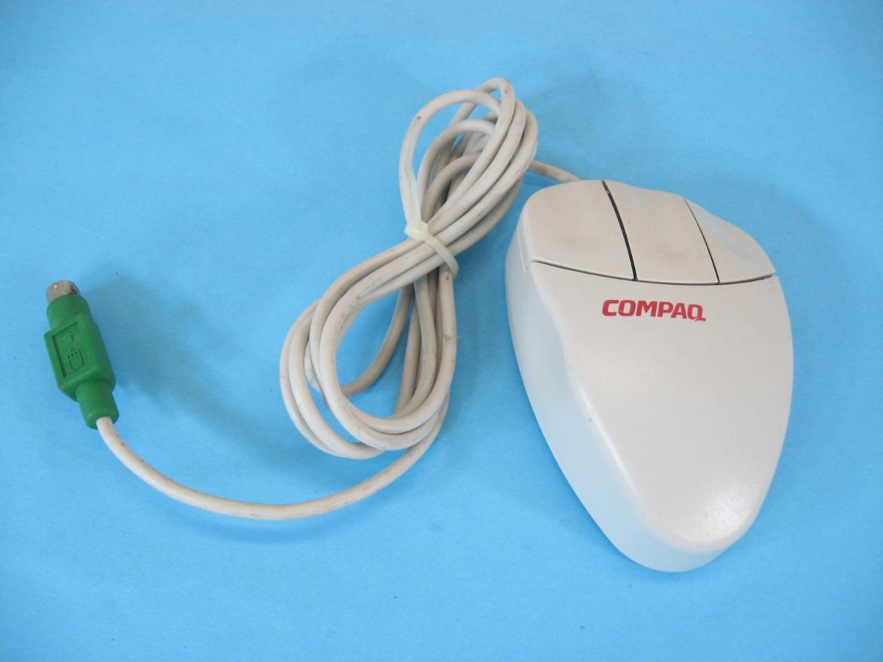 Compaq HP Logitech M-S38 PS/2 Three Button Wired Ball Mouse Cleaned Tested