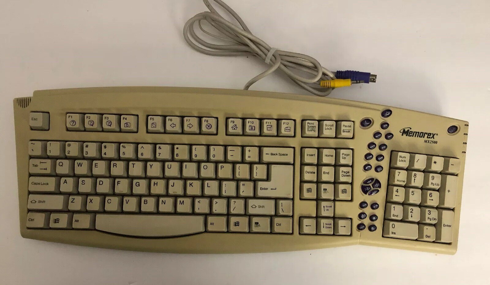 Memorex EZ-ACCESS Computer Wired Keyboard MX2500 Multimedia Internet Keys RARE
