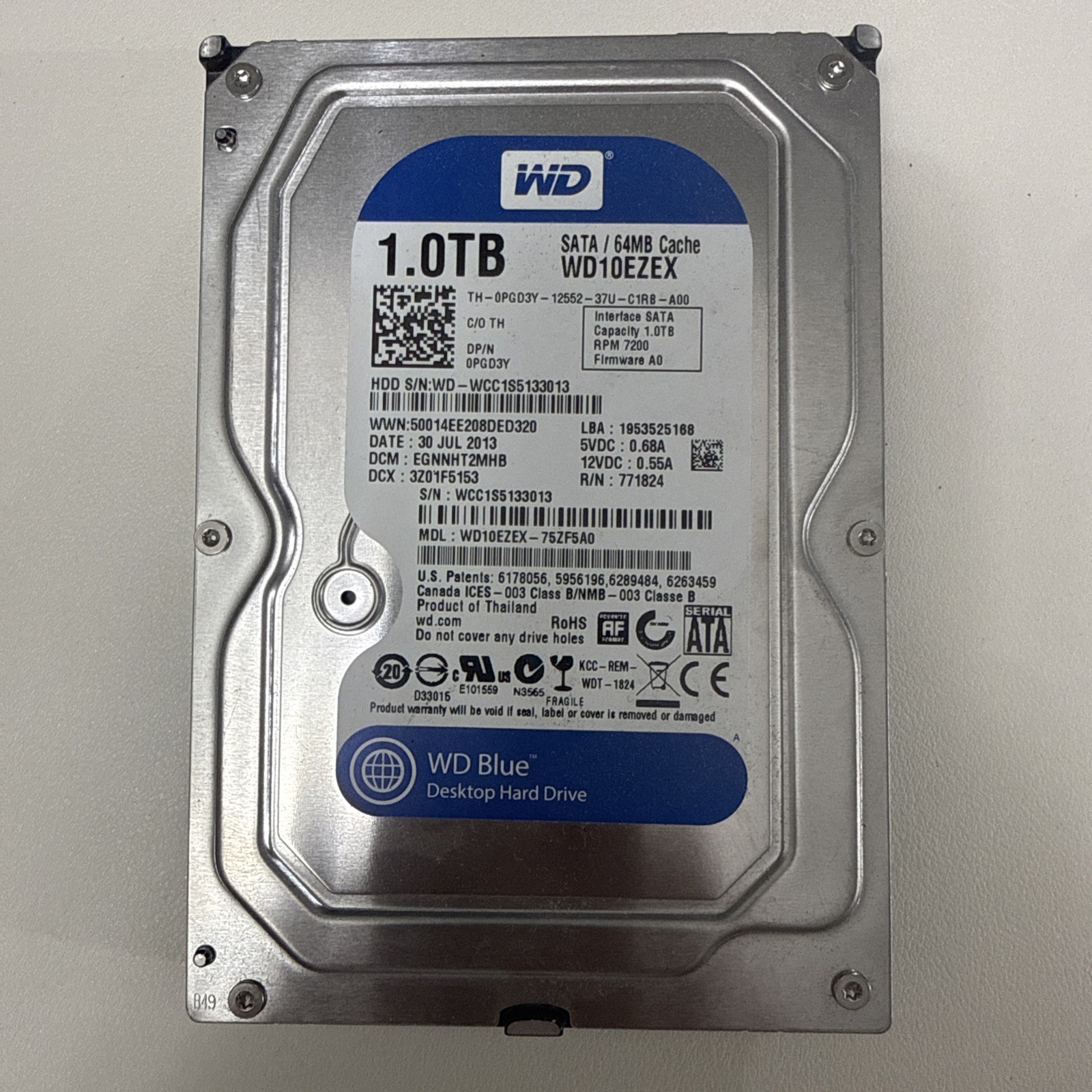 Western Digital WD Blue WD10EZEX 1TB 3.5" SATA HDD 7200RPM