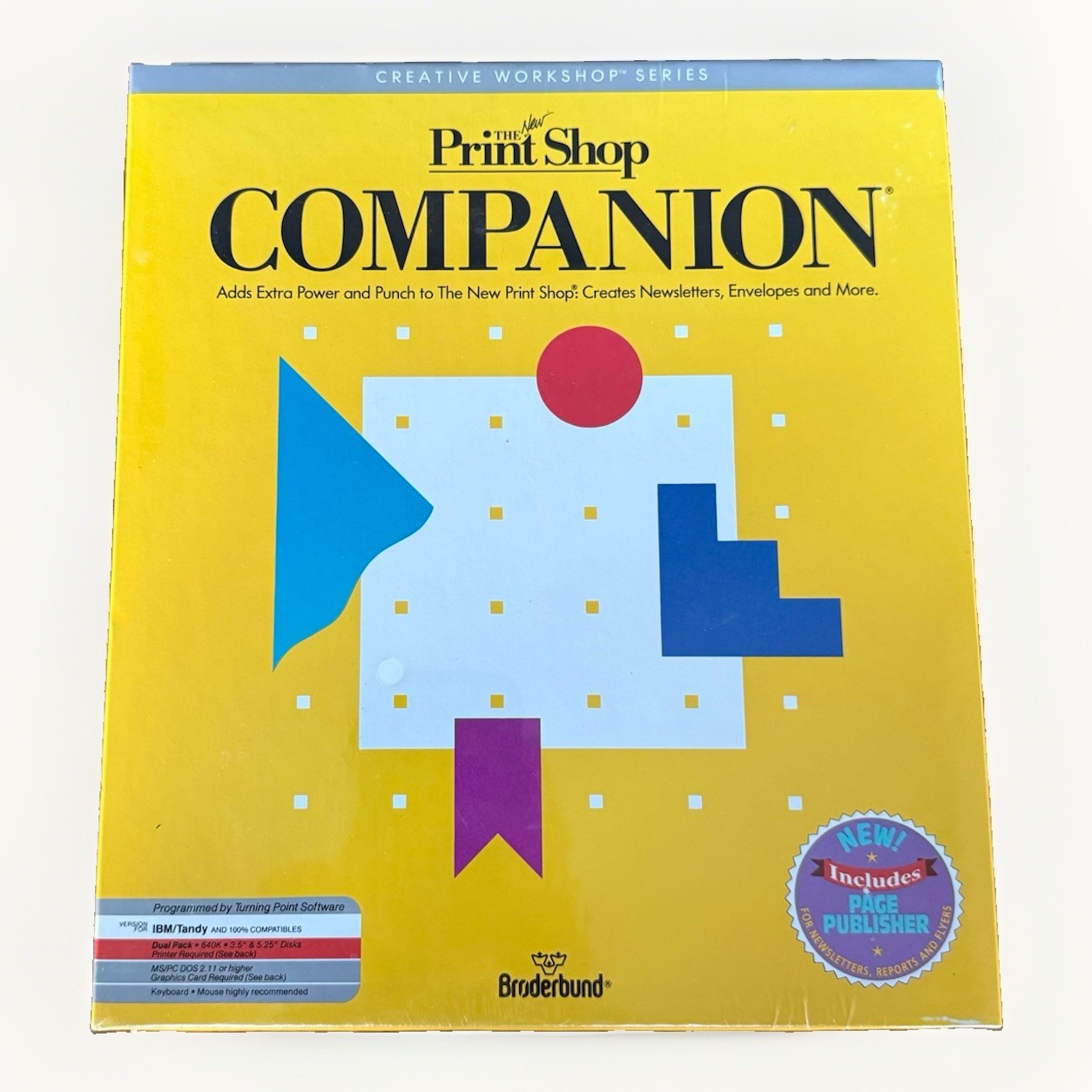 1990 The New Print Shop Companion IBM Tandy PC 640K 3.5" & 5.25" Broderbund