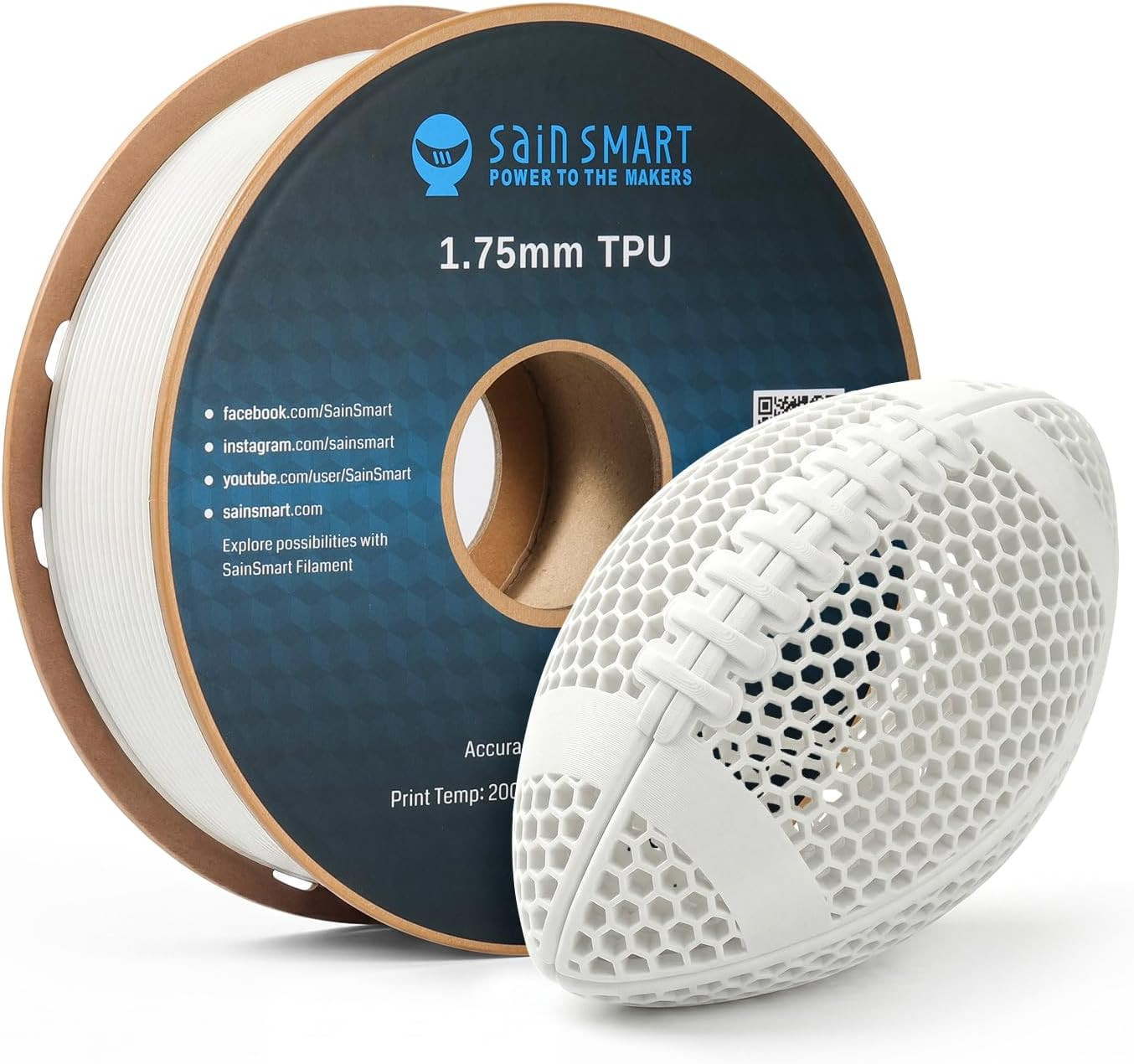 TPU Filament 1.75Mm, Upgrade 1KG (2.2 Lbs) 95A Flexible TPU, ±0.05Mm Accuracy, 3