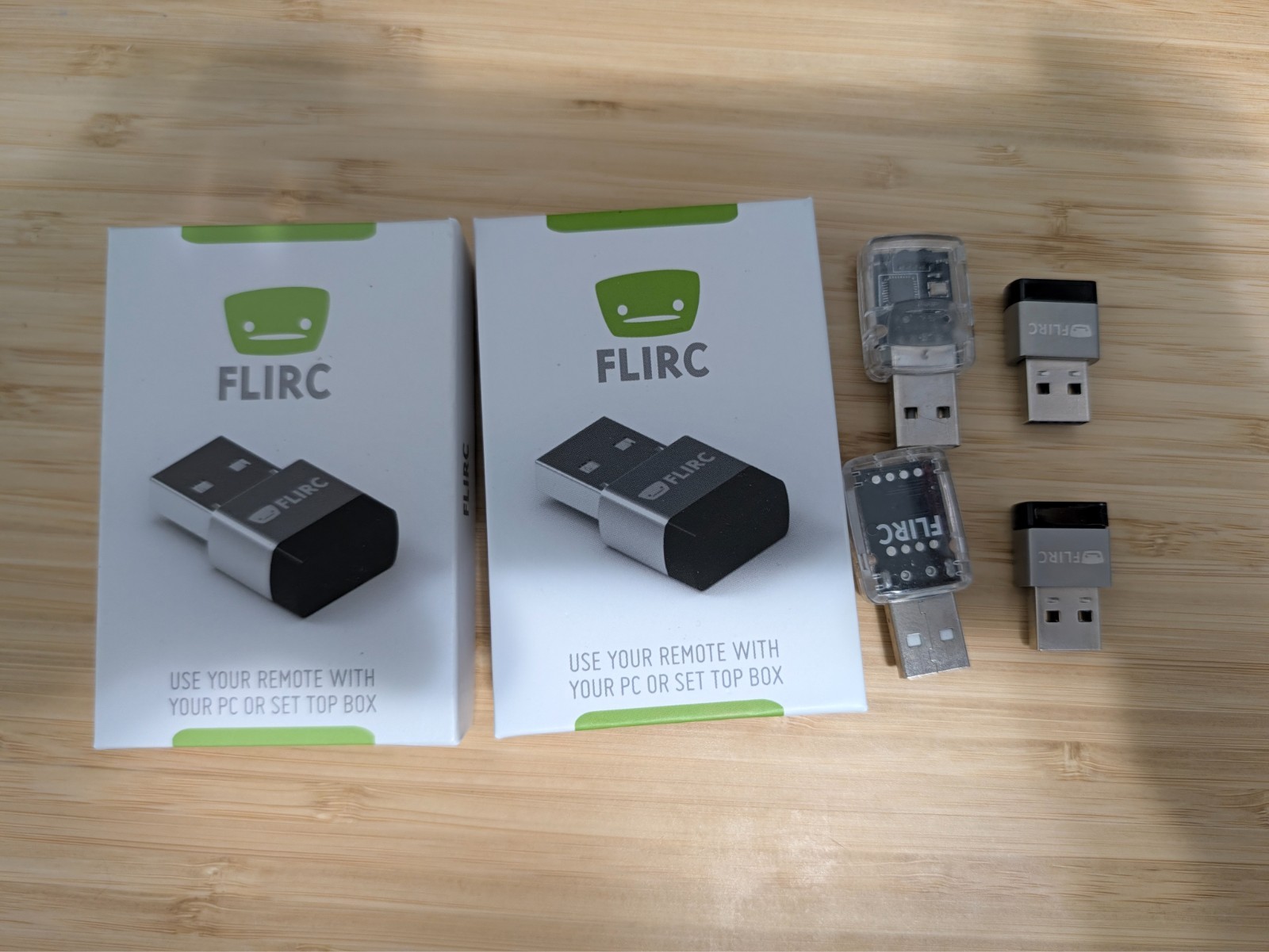 Lot of 4 Flirc USB Receivers (1st Gen x2 and 2nd Gen x2)