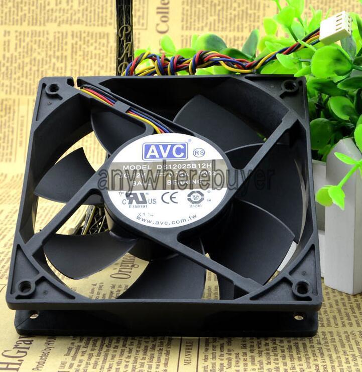 1Pc For AVC 0.75A 12V 120mm x 25mm High Airflow PWM Fan 104 CFM 4Pin DS12025B12H