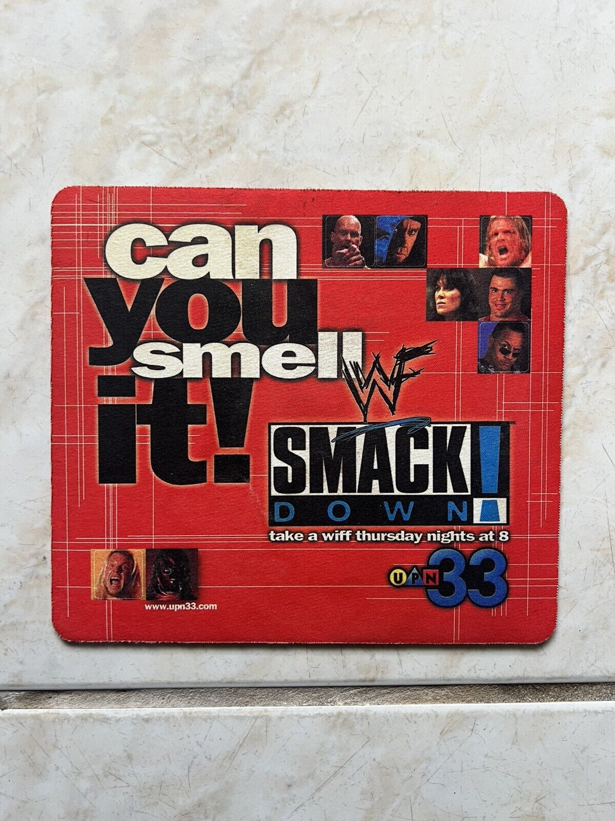 Vintage WF Smack Down Can You Smell It Mouse Pad