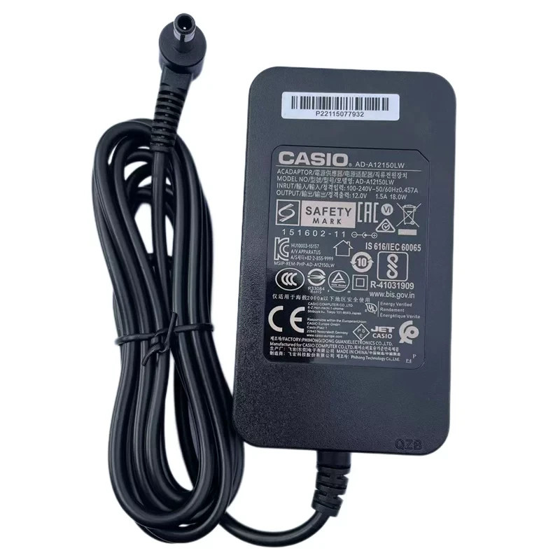 Original AD-A12150LW Casio Electronic Power Adapter DC12V1.5A Charger A12150LW