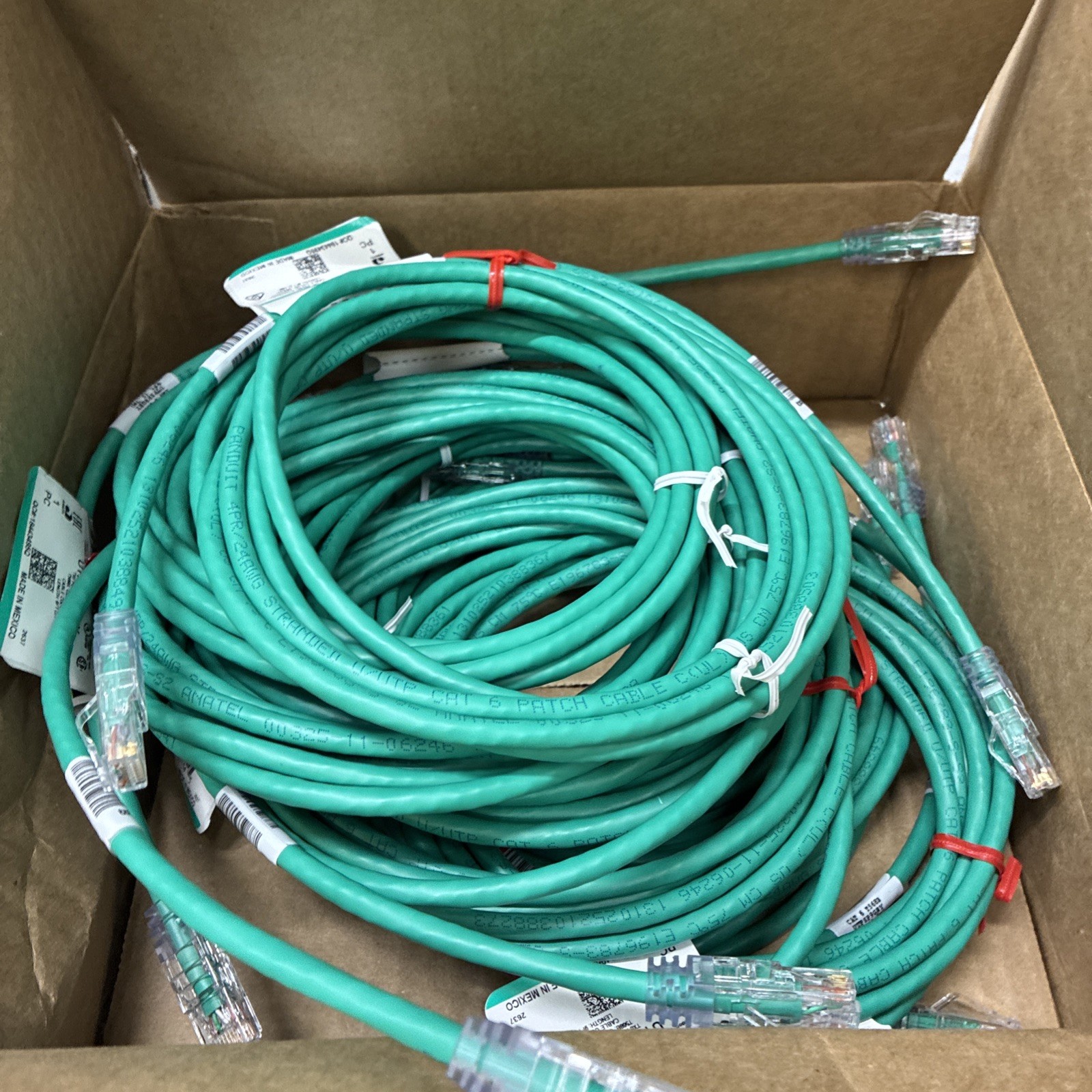Qty 10 Panduit UTPSP9GRY Cat6 RJ45 to RJ45 Patch Cord 9ft Green T568B CM
