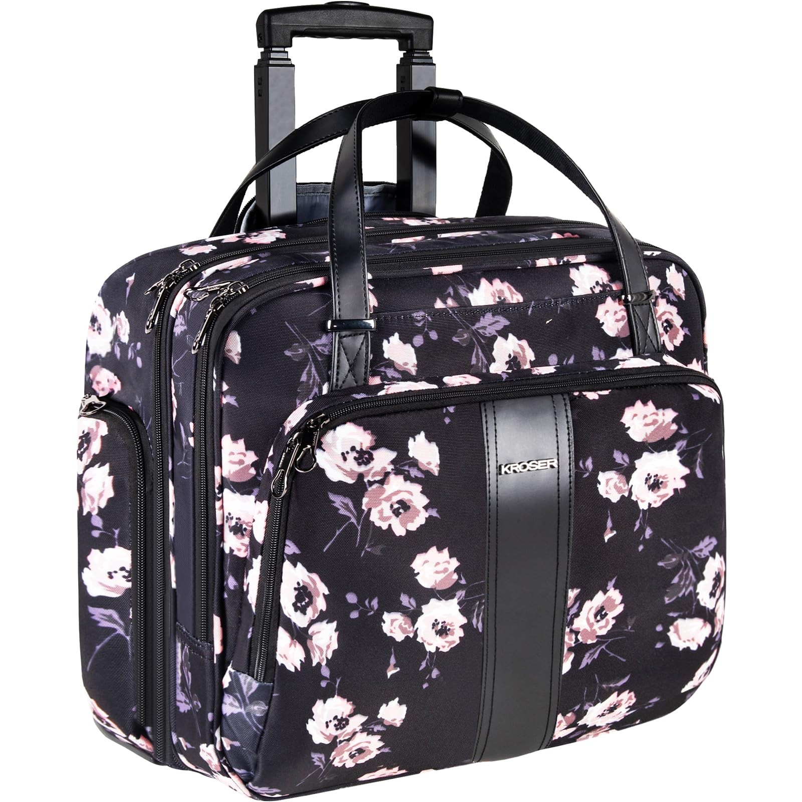 KROSER 15.6 Inch Rolling Laptop Computer Bag,Wheeled Briefcase for women