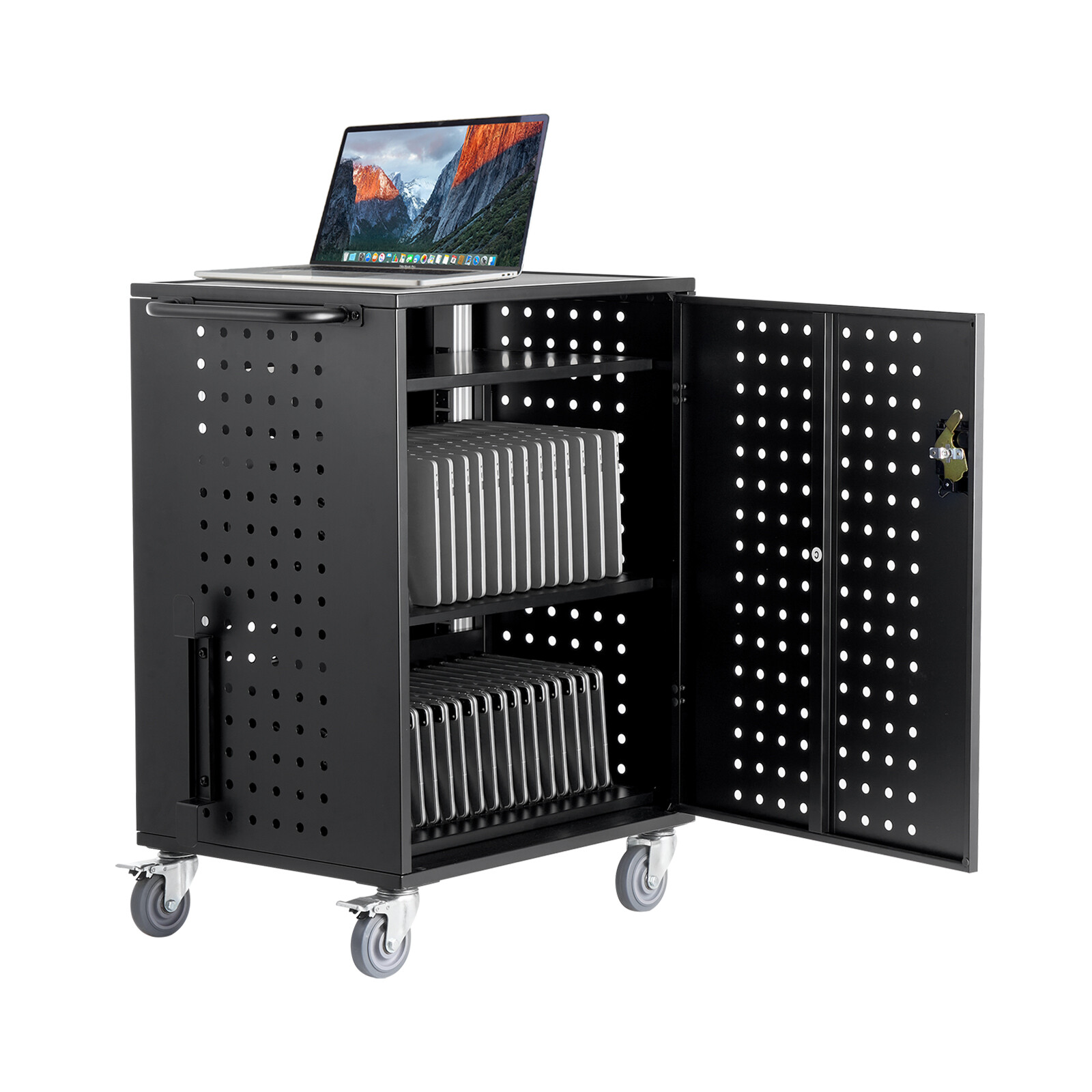 Uimoso Charging Cart Mobile Locking Storage Cart 36 Devices for Laptop & Tablet