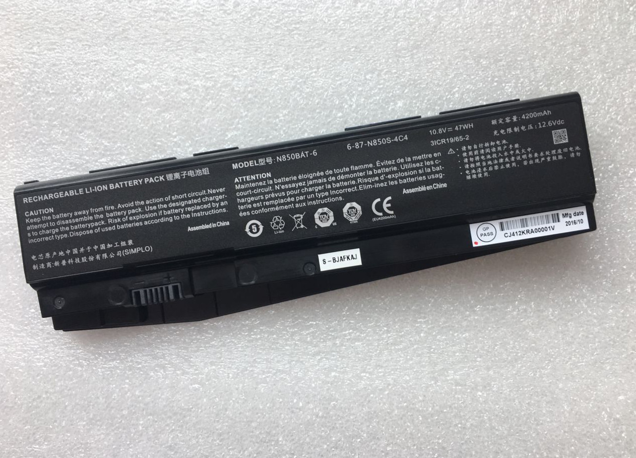 Original N850BAT-6 Battery For Clevo N850 N850HC N850HJ N870HC N870HJ1 N870HK1 