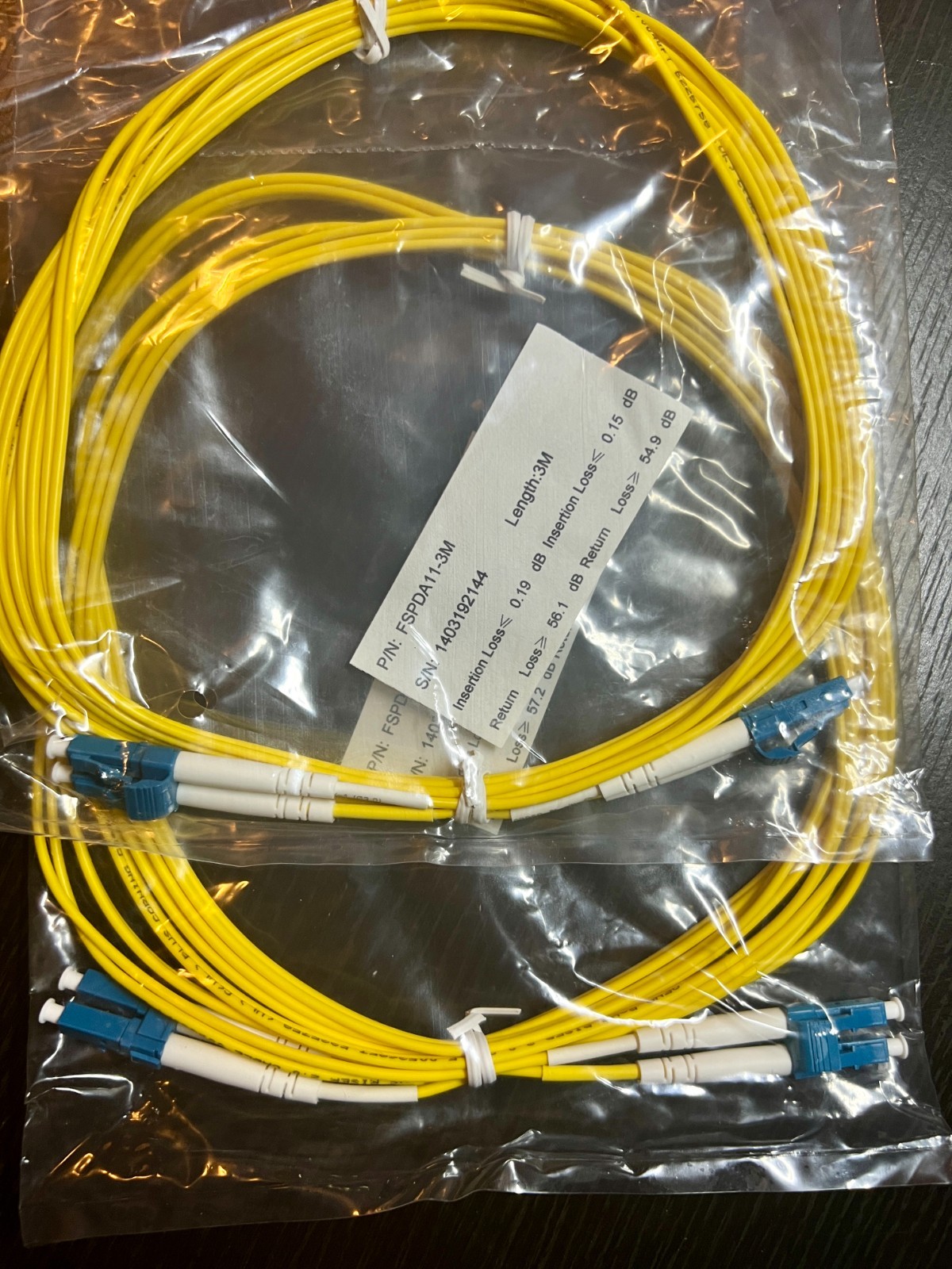 Lot-5 3MT LC Fiber Patch Cable Single Mode SM LC-LC Fiber Jumper Cables Cords