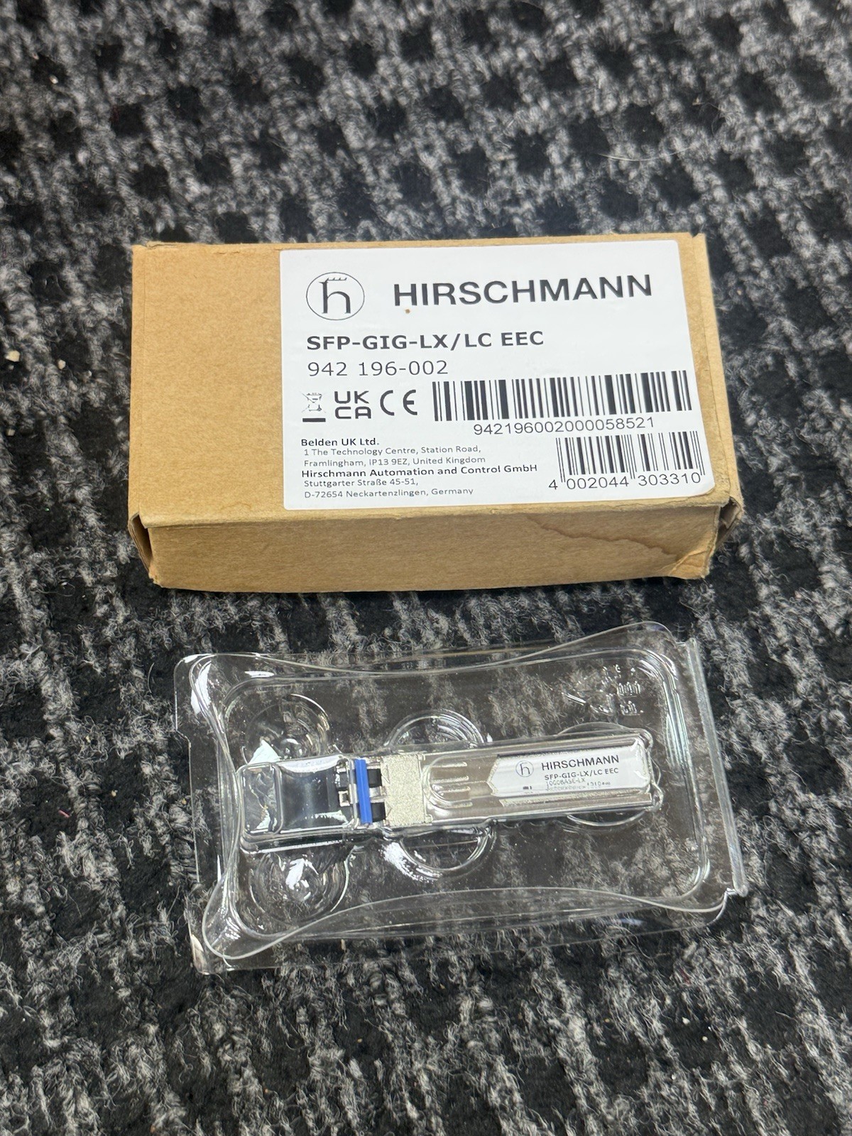 Hirschmann 942 196-002 SFP-GIG-LX/LC EEC 1000mb GE SFP-LX SMF 20km IND temp G2C