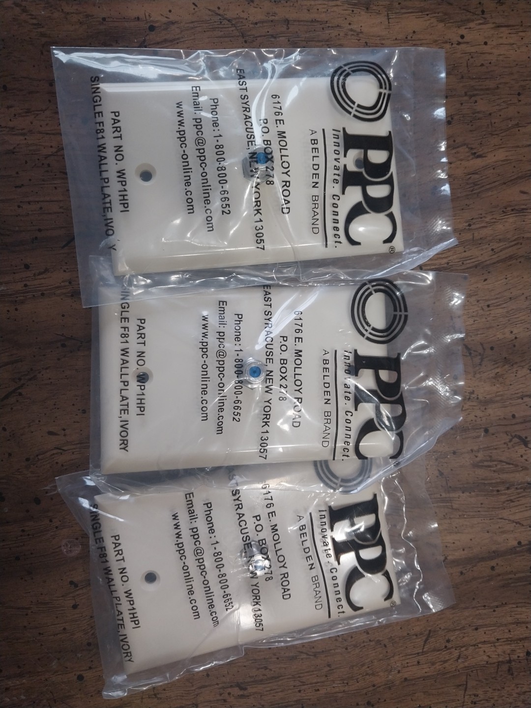 PPC Ivory Coax Wall Jack Lot Of 3