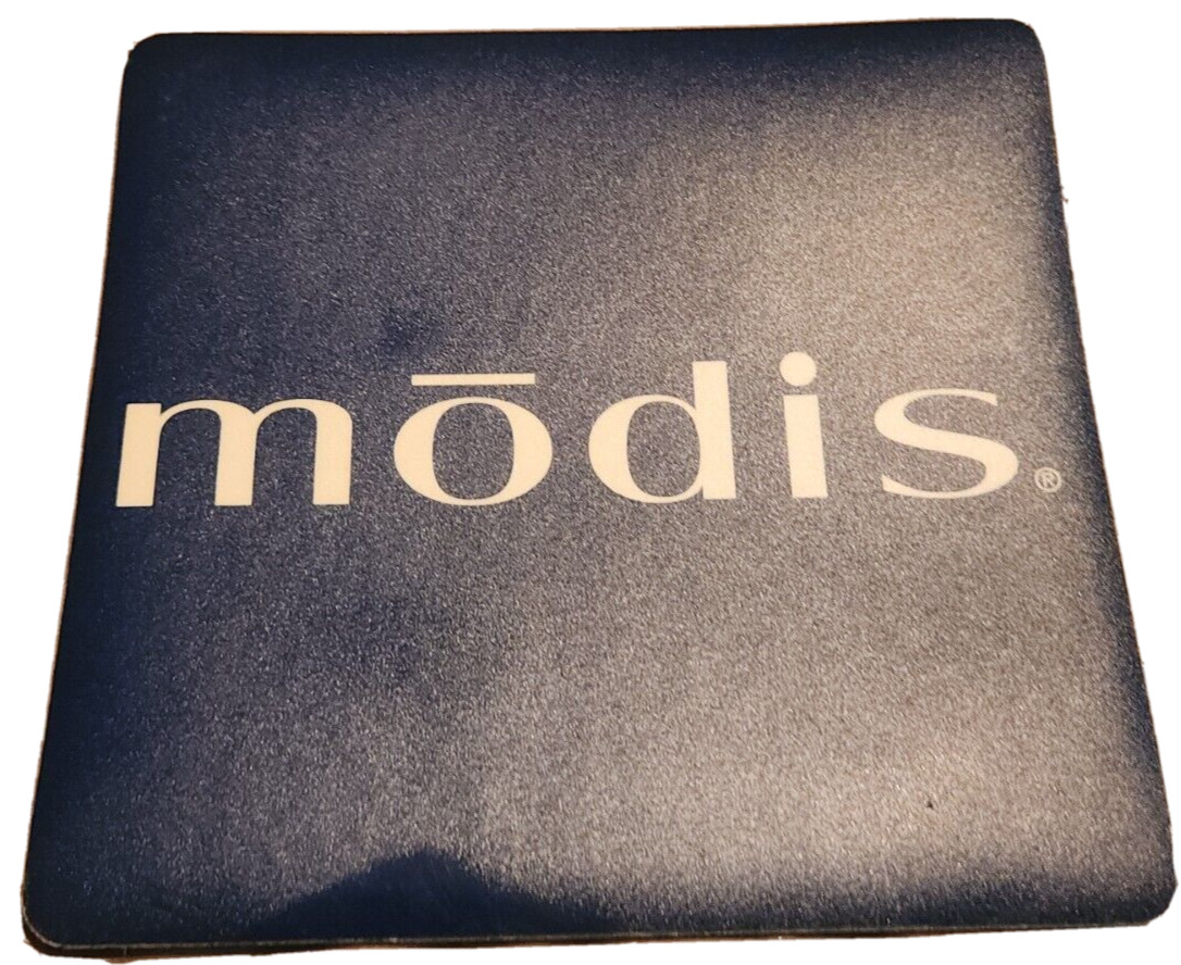 Vintage Modis Mouse Pad Blue Hard Plastic Top Original Logo VG Condition 1980s