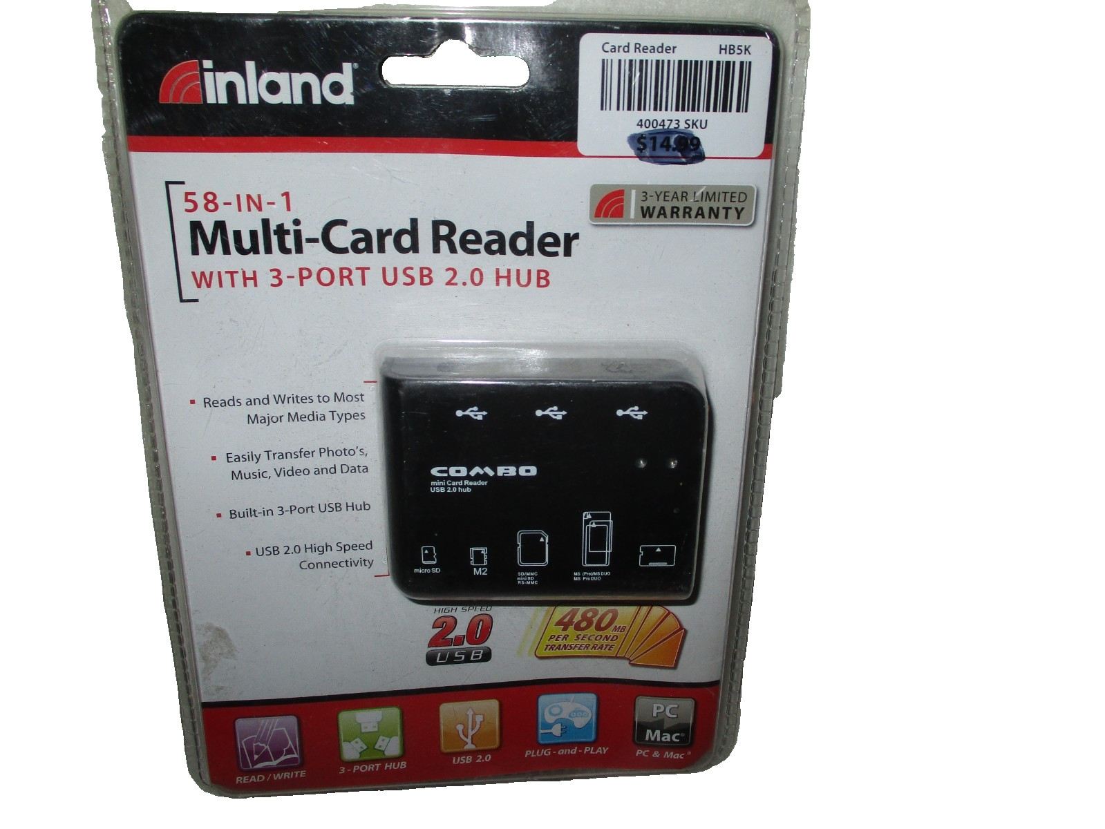 Inland all In One Mini USB Card Reader High Speed USB 2.0