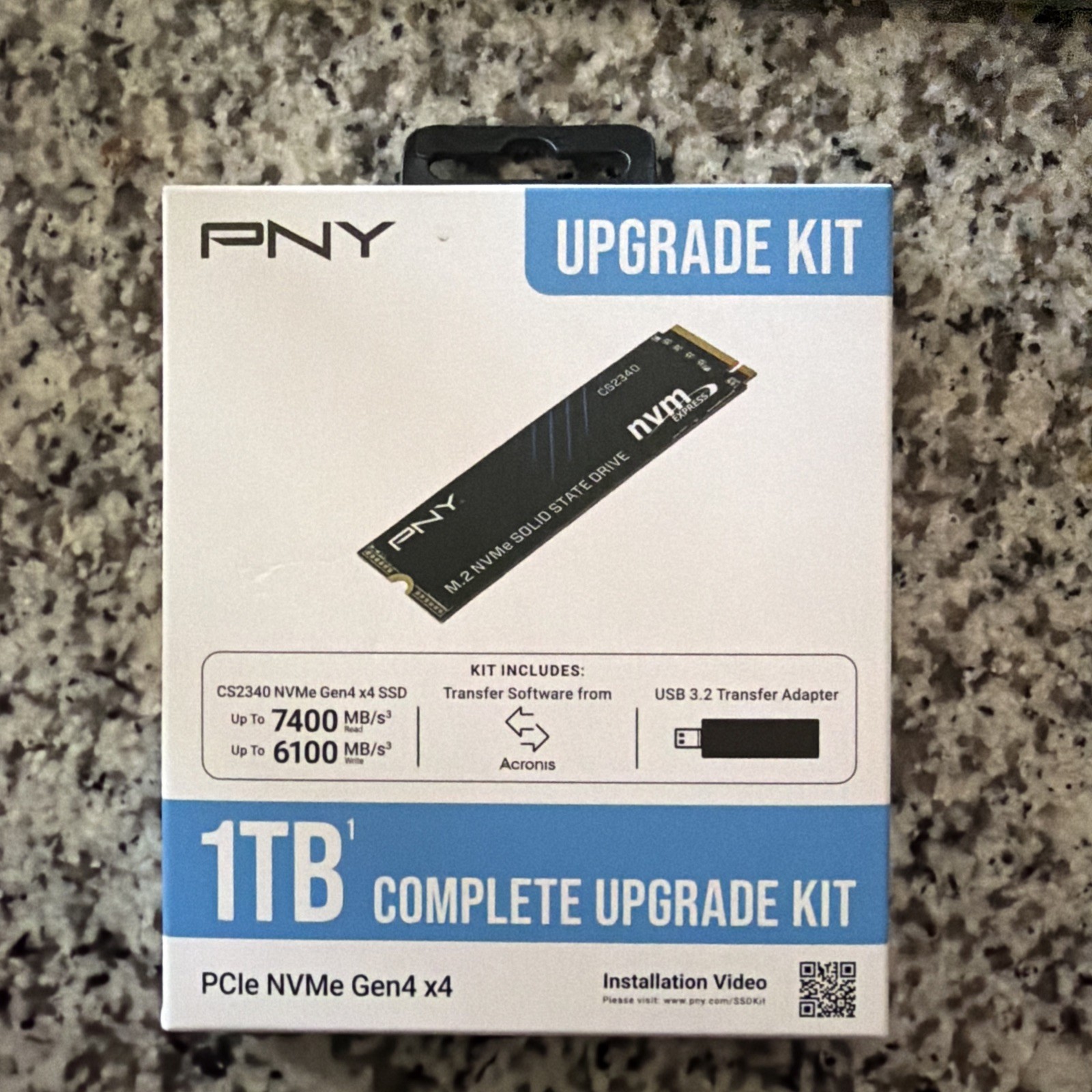 PNY 2280mm CS2340 1TB M.2 NVMe Gen 4.0 x 4 SSD M280CS2340-1TBKIT-RB ped