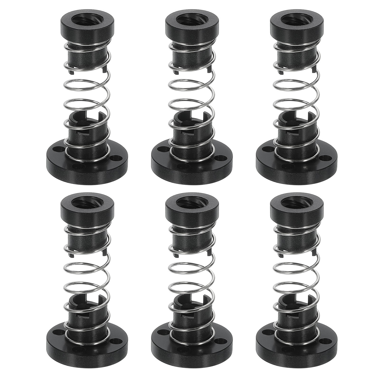 6Pcs Anti Backlash Spring Loaded Nut(2mm Pitch, 4 Start, 8mm Lead, 3.5mm Hole)