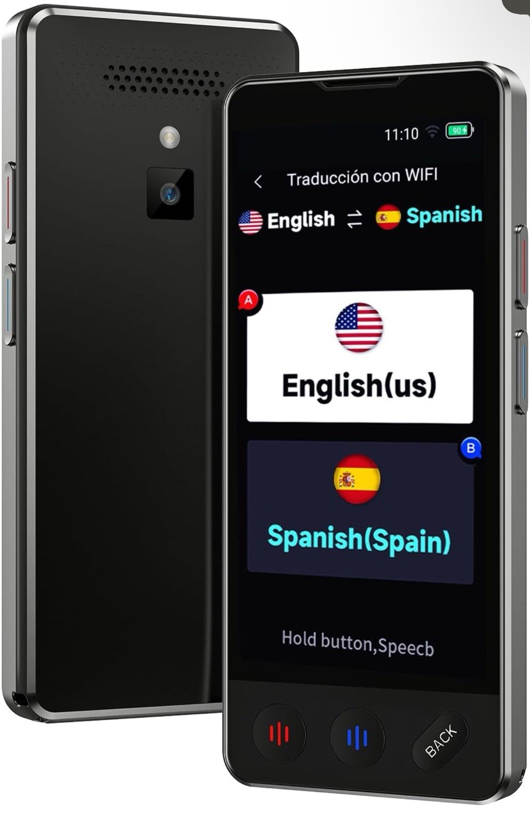 AI Language Translator Device, 2025 Upgraded Translator No WiFi Needed, Black