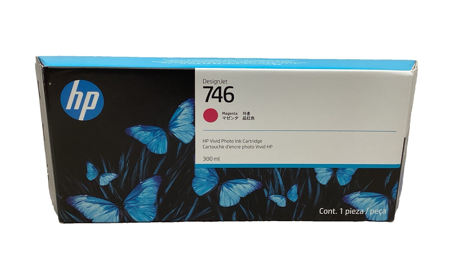 HP DesignJet 746 Magenta Vivid Photo Ink Cartridge, P2V78A, 300-ml