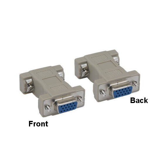 [10X] HD15 Female to Female Changer Adapter VGA 15Pin Shielded Molded Video